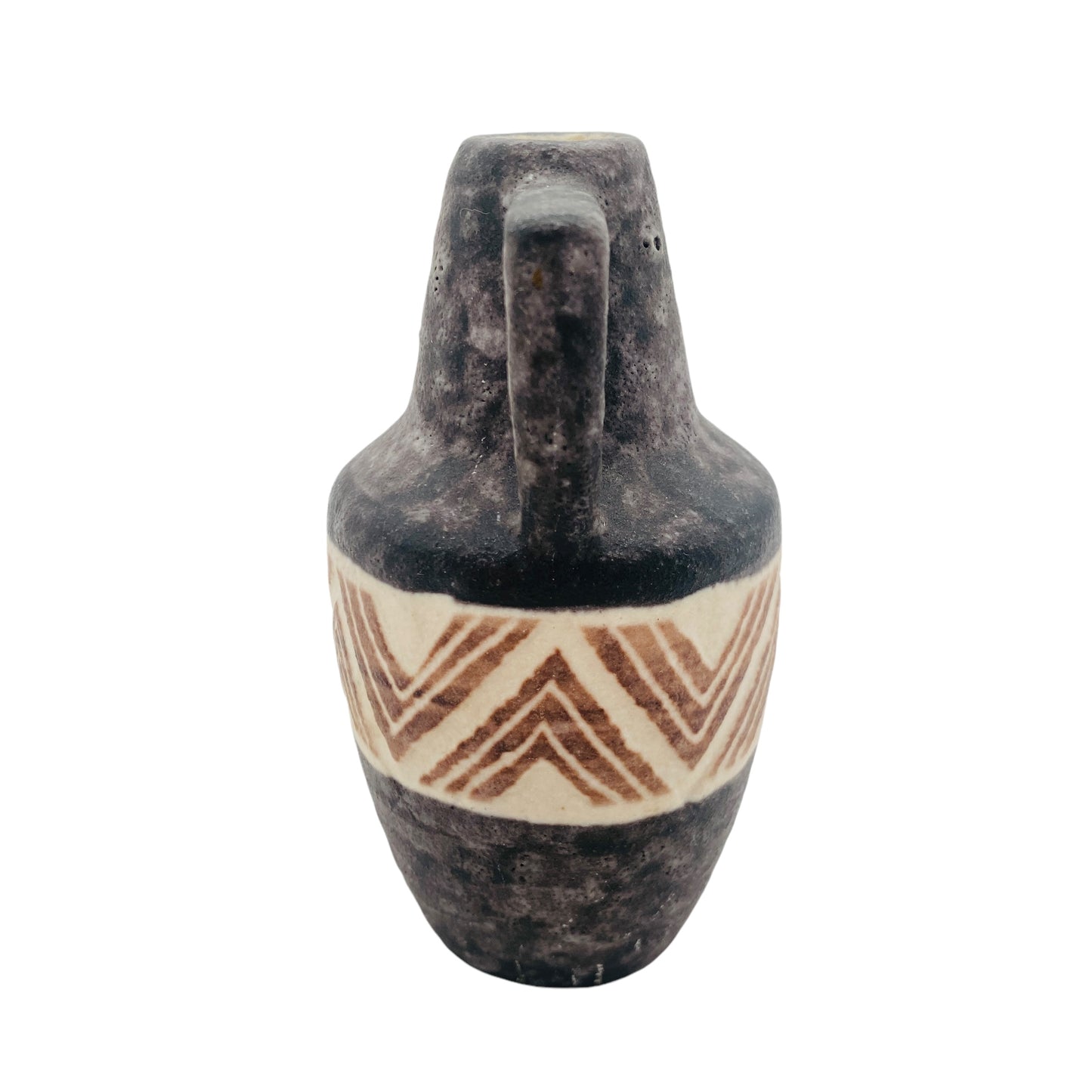 ES Keramik Vase Nr. 874/10 Fat Lava German Pottery grau 60er 70er Muster