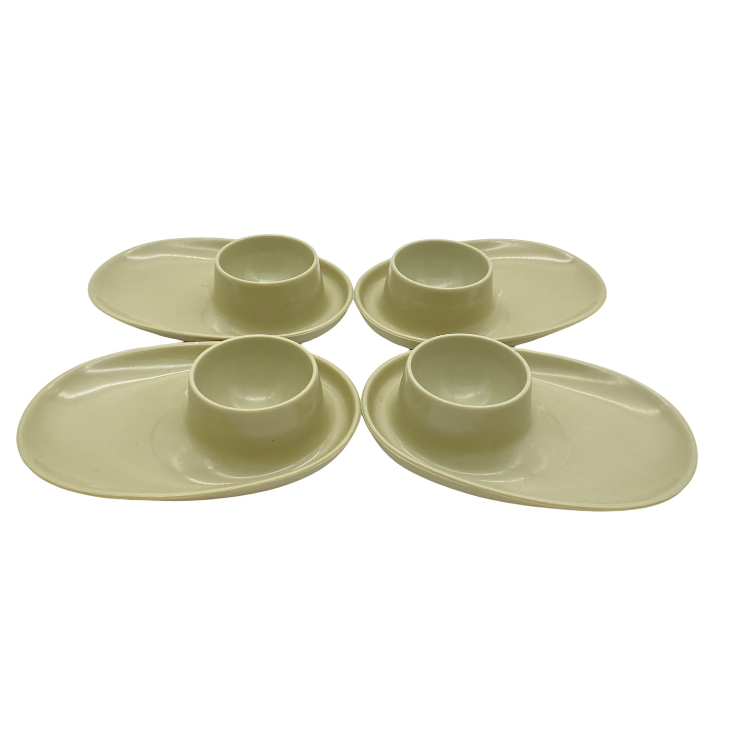 Eierbecher 4er Set grau Kunststoff 60er 70er Vintage