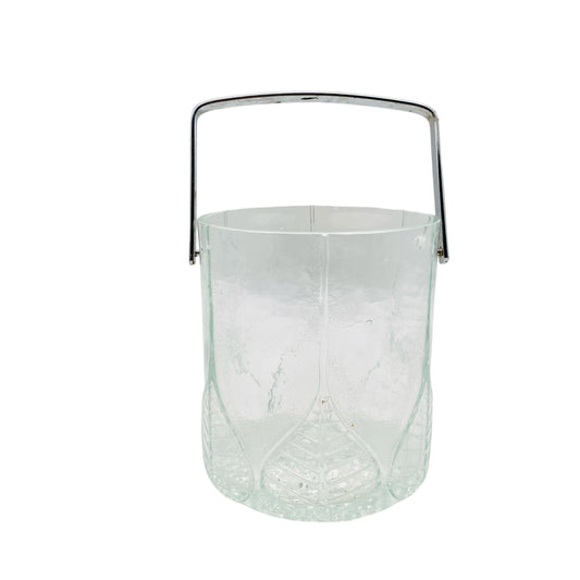 Eiseimer Pressglas 70er Jahre  Eiswürfelbehälter Organic Dekoration Hausbar
