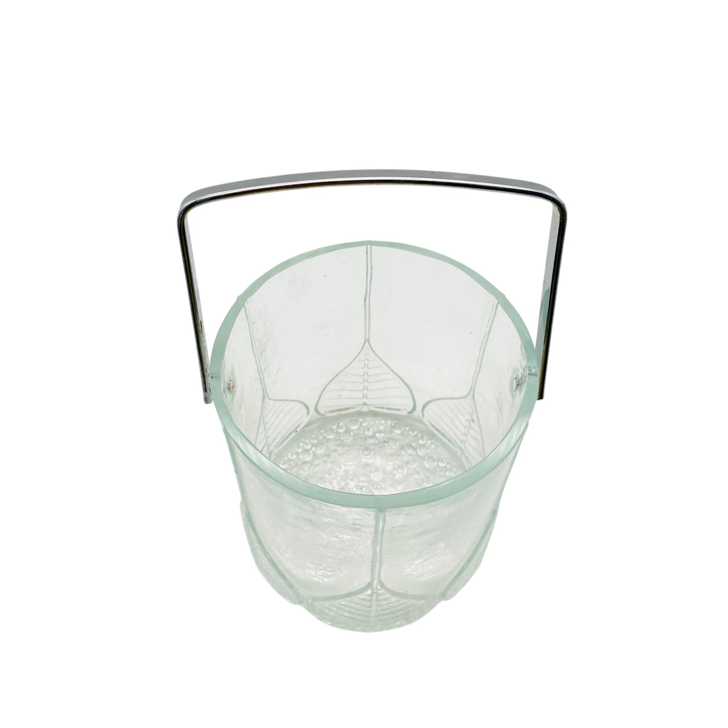 Eiseimer Pressglas Glas 70er Jahre Eiswürfelbehälter Organic Dekoration Hausbar