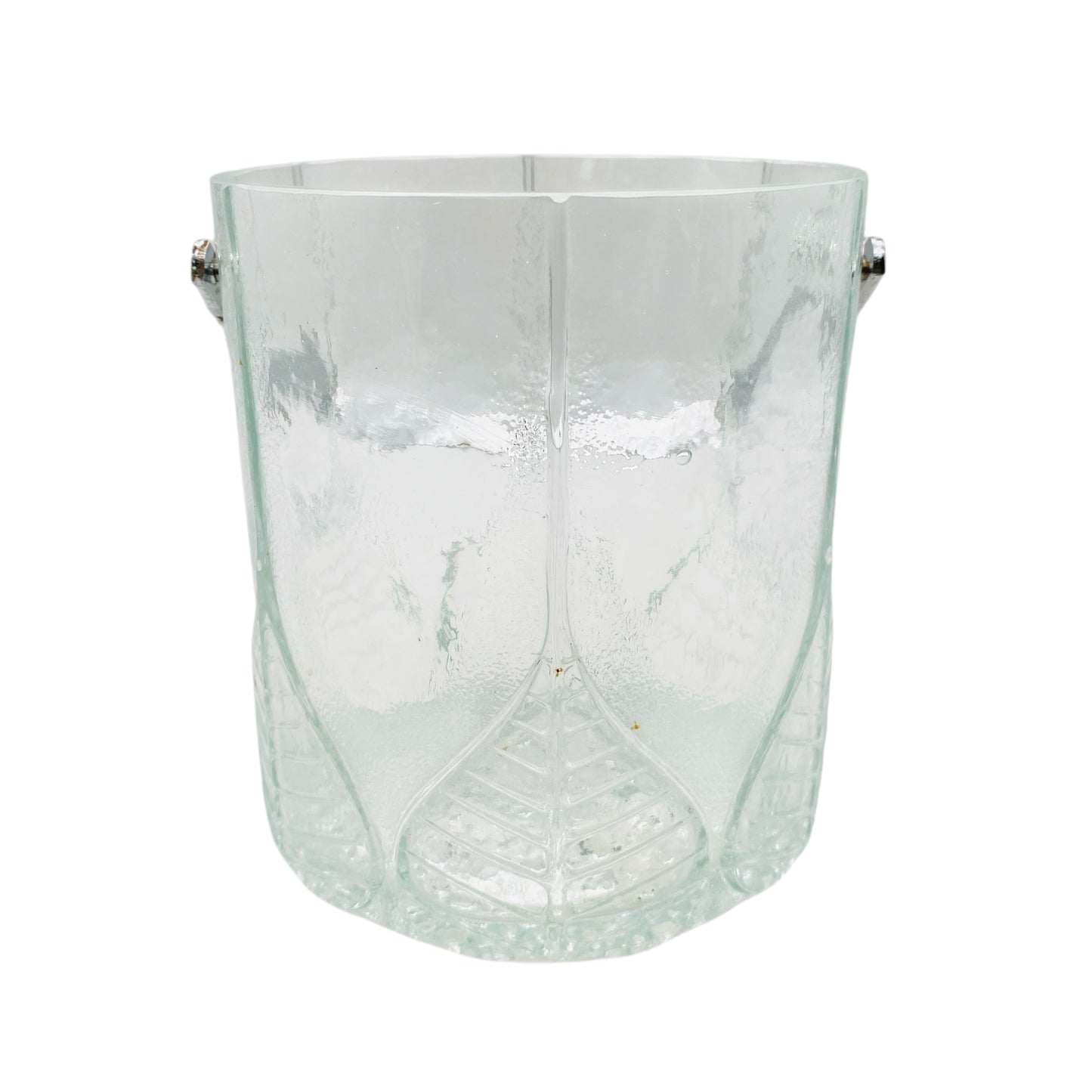 Eiseimer Pressglas Glas 70er Jahre Eiswürfelbehälter Organic Dekoration Hausbar