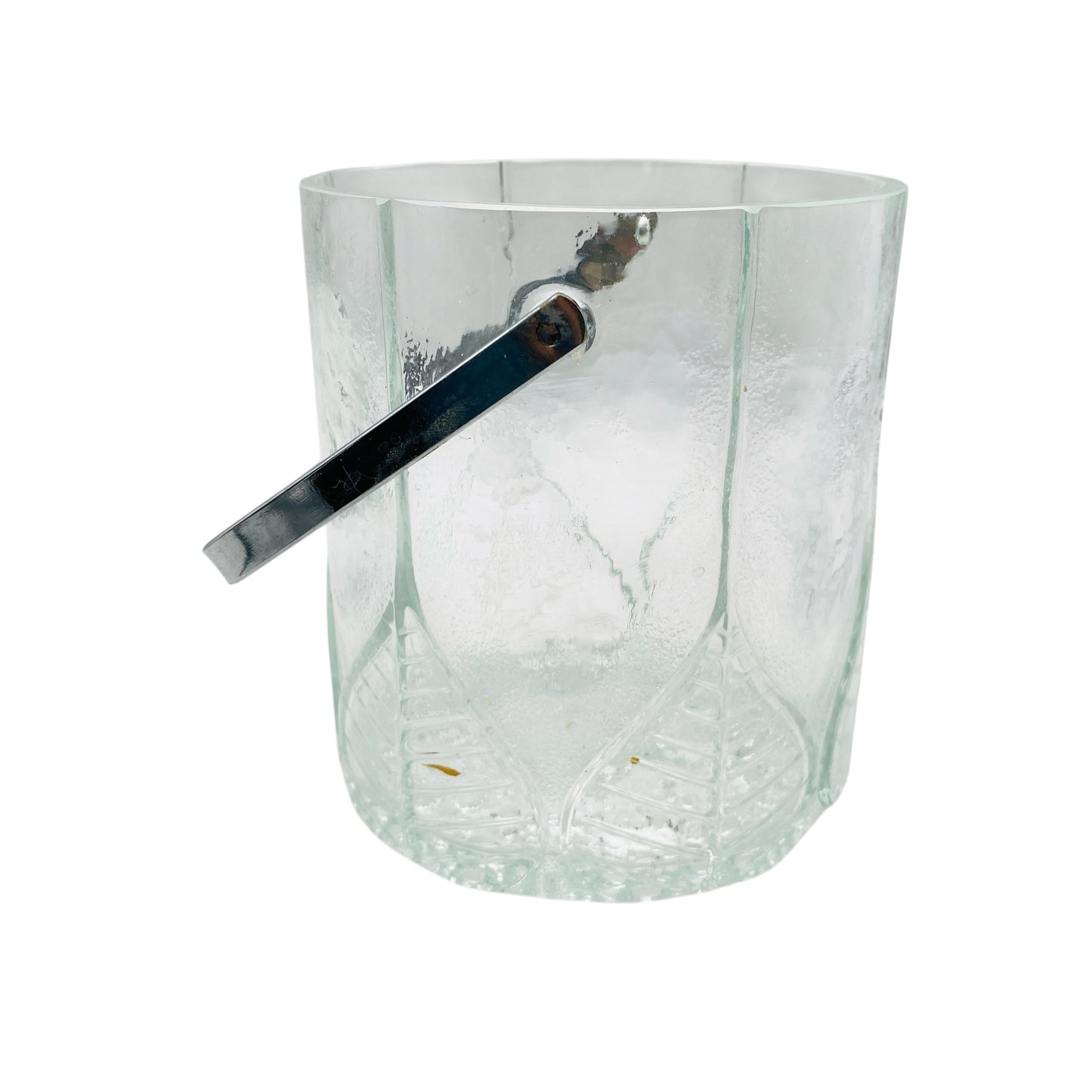 Eiseimer Pressglas Glas 70er Jahre Eiswürfelbehälter Organic Dekoration Hausbar