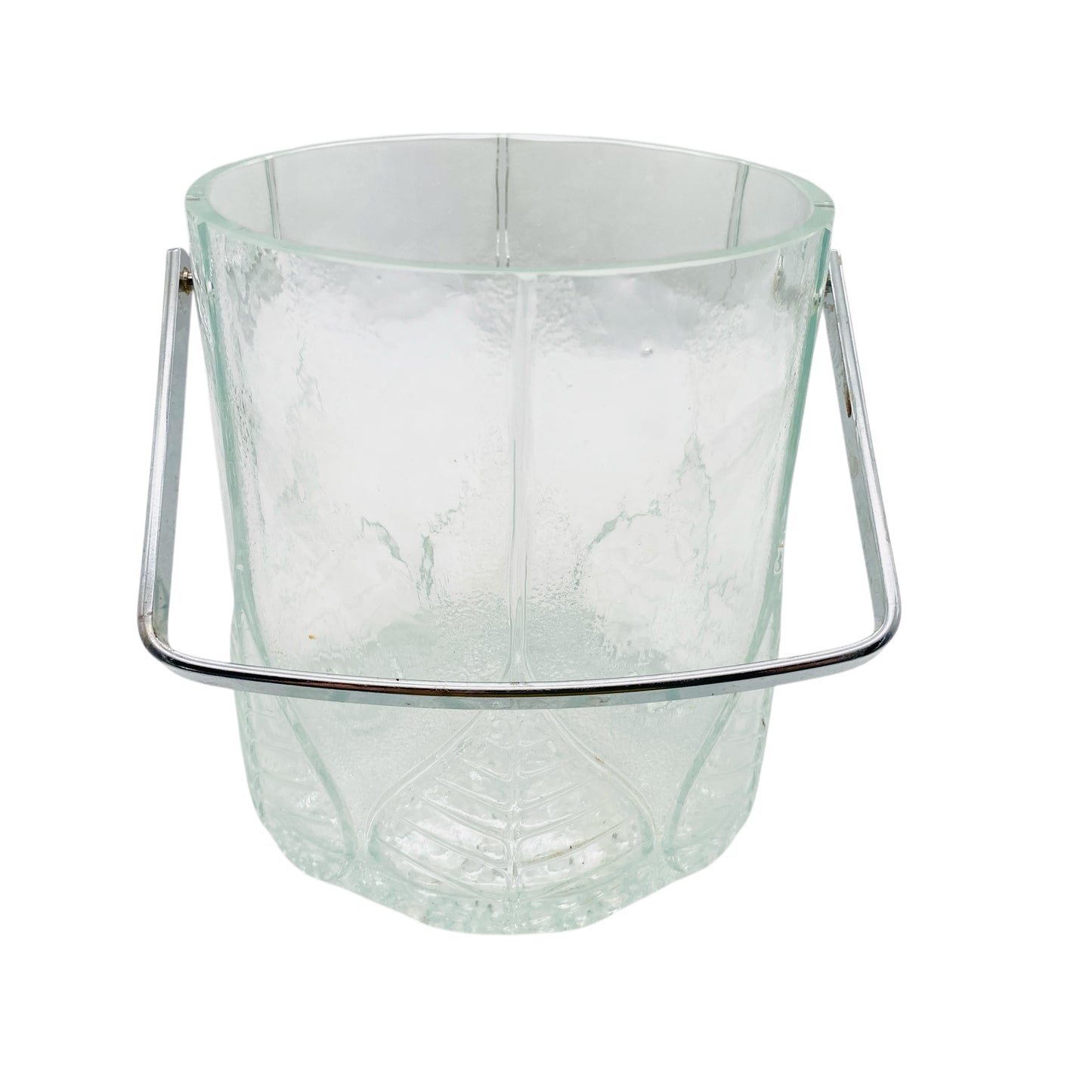 Eiseimer Pressglas Glas 70er Jahre Eiswürfelbehälter Organic Dekoration Hausbar
