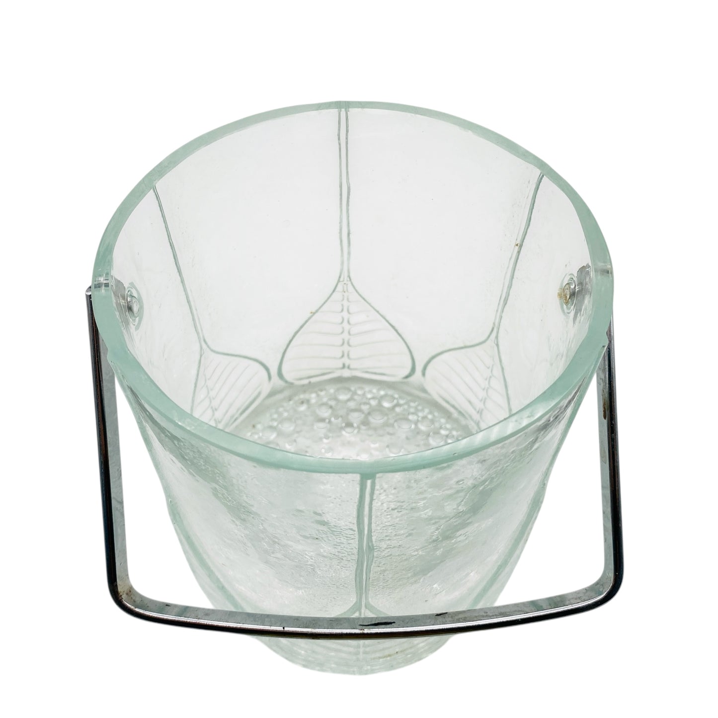 Eiseimer Pressglas Glas 70er Jahre Eiswürfelbehälter Organic Dekoration Hausbar