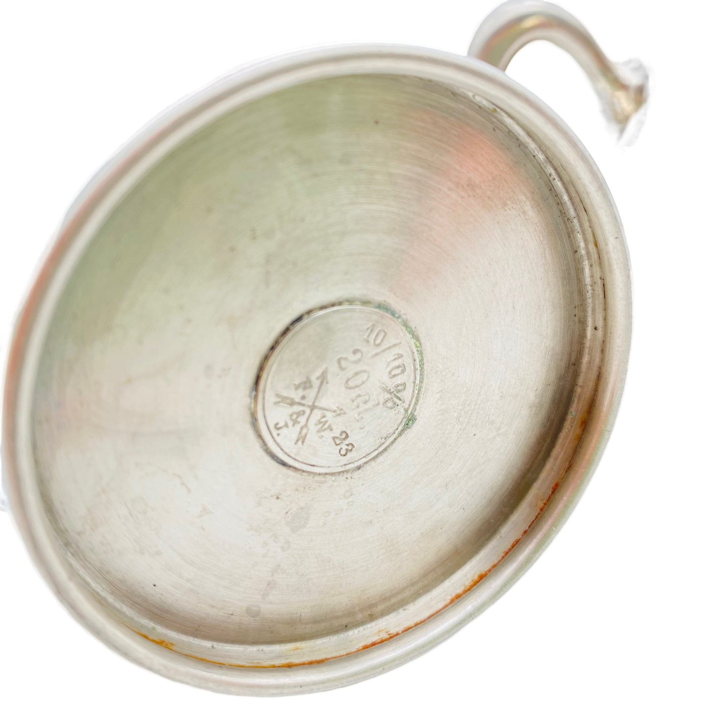 F. W. & J. Fleitmann Zuckerdose und Milchkännchen 10% Nickel Metall Art Deco 40er Jahre