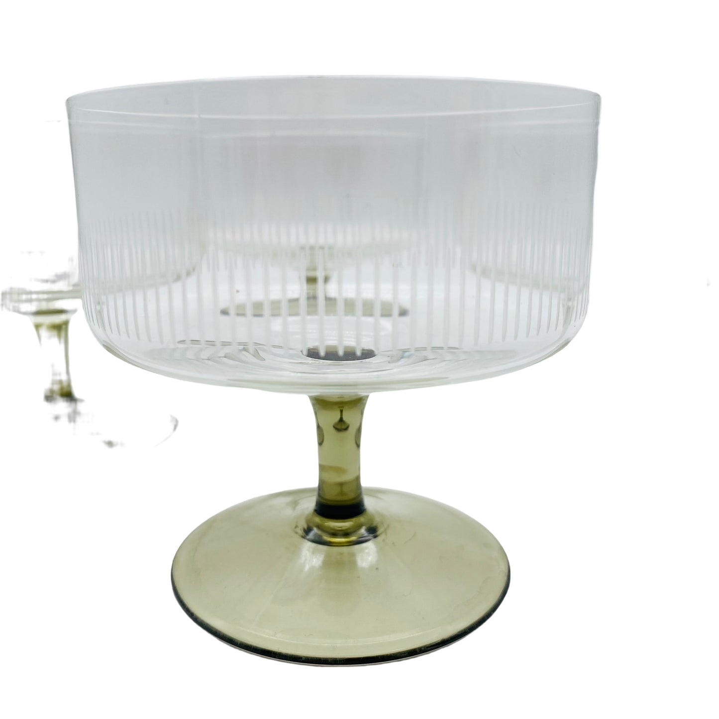 FRIEDRICH Glas Sektschalen Rauchglas Sektgläser 60er Jahre Mid Century Schliff