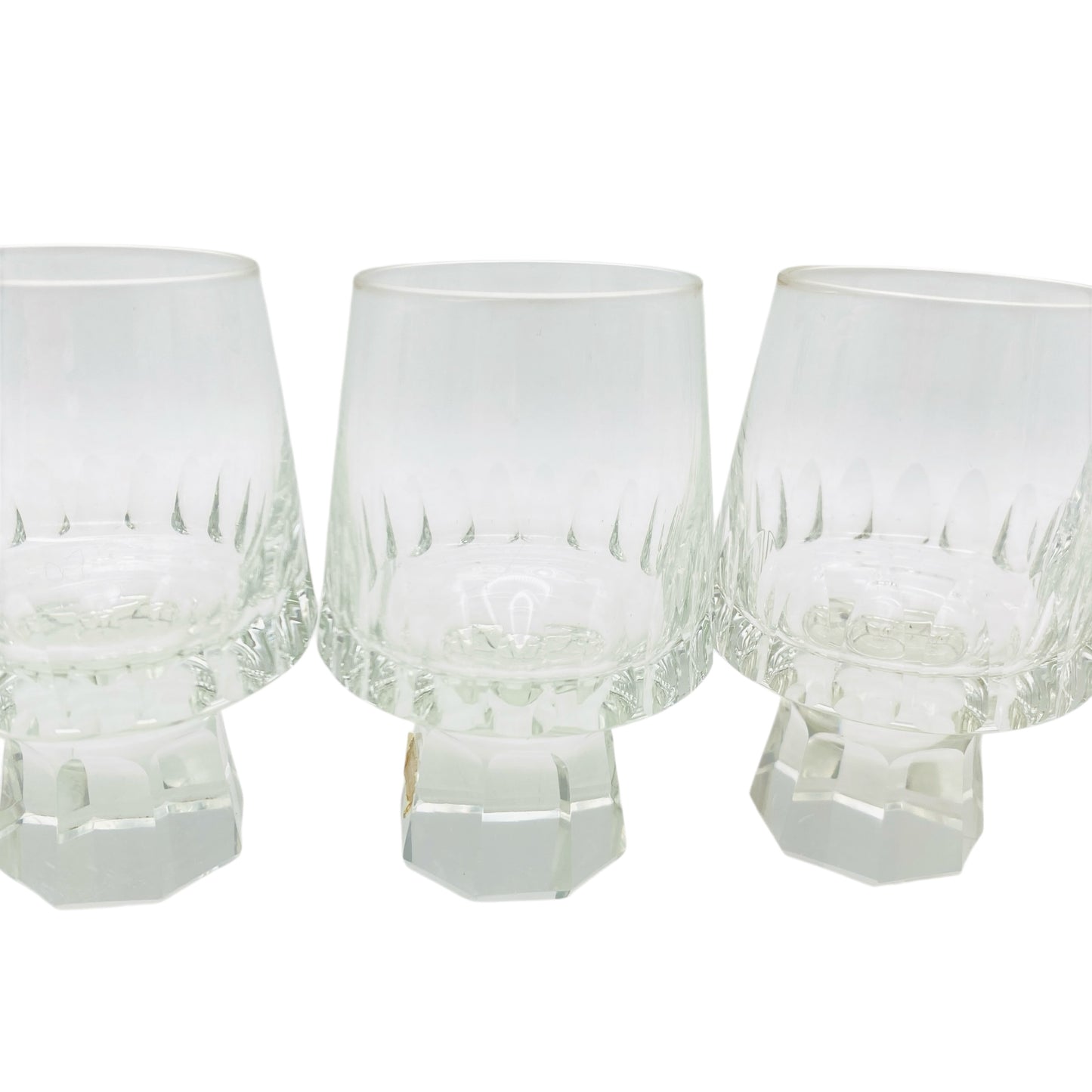 FRIEDRICH Glas Weingläser 5er Set Serie Konsul beschliffen Facetten transparent 60er 70er Jahre