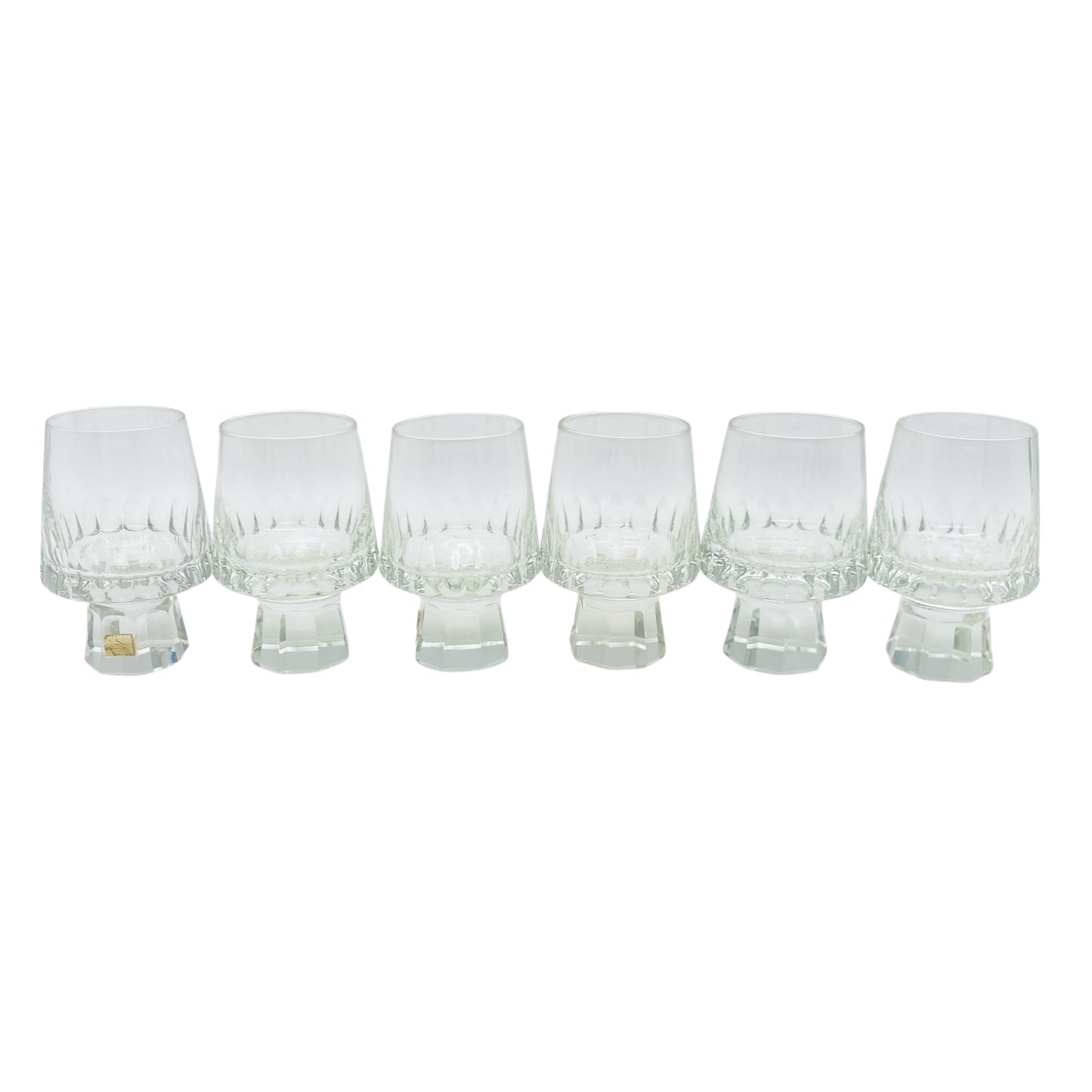 FRIEDRICH Glas Weingläser 6er Set Serie Konsul beschliffen Facetten transparent 60er 70er Jahre