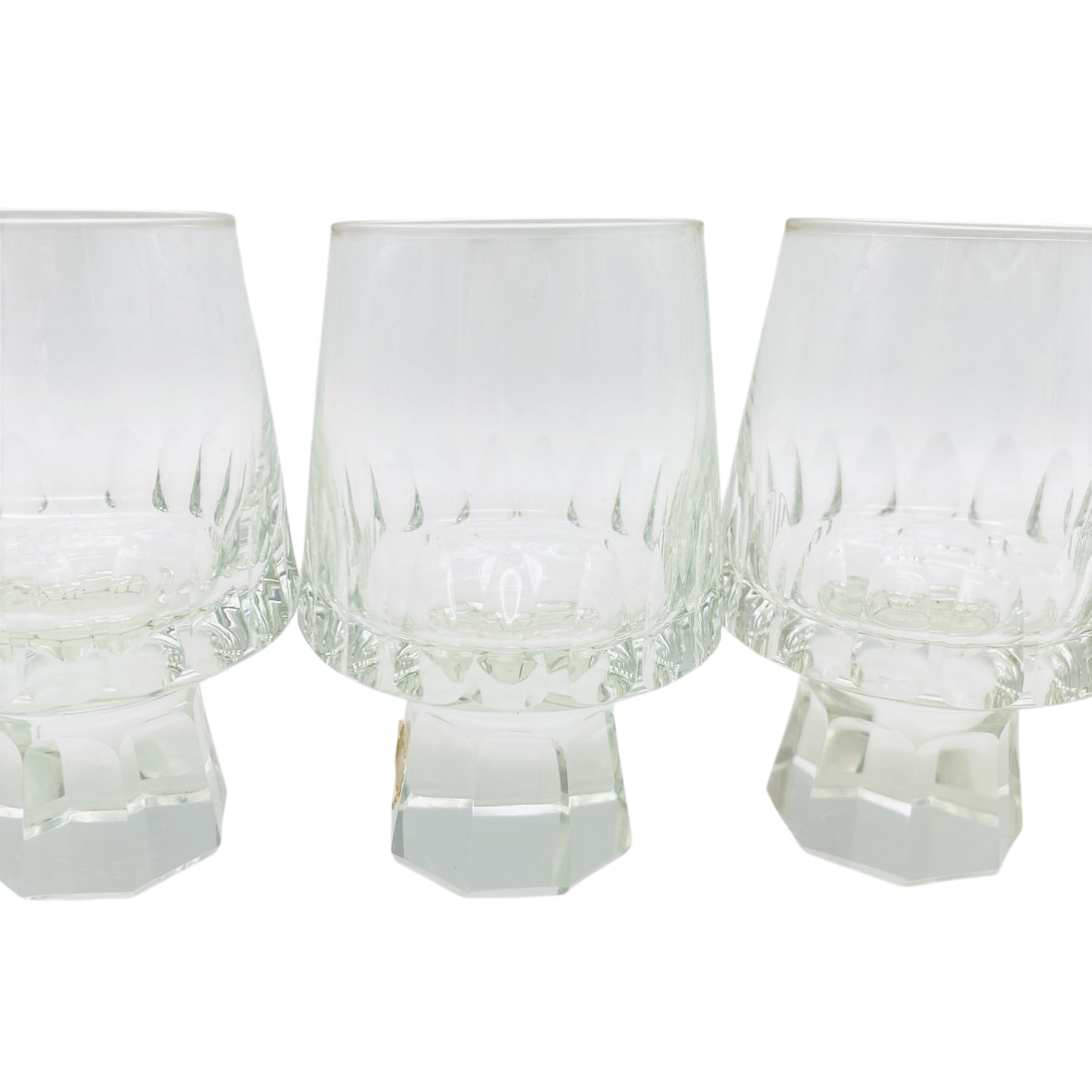 FRIEDRICH Glas Weingläser 6er Set Serie Konsul beschliffen Facetten transparent 60er 70er Jahre