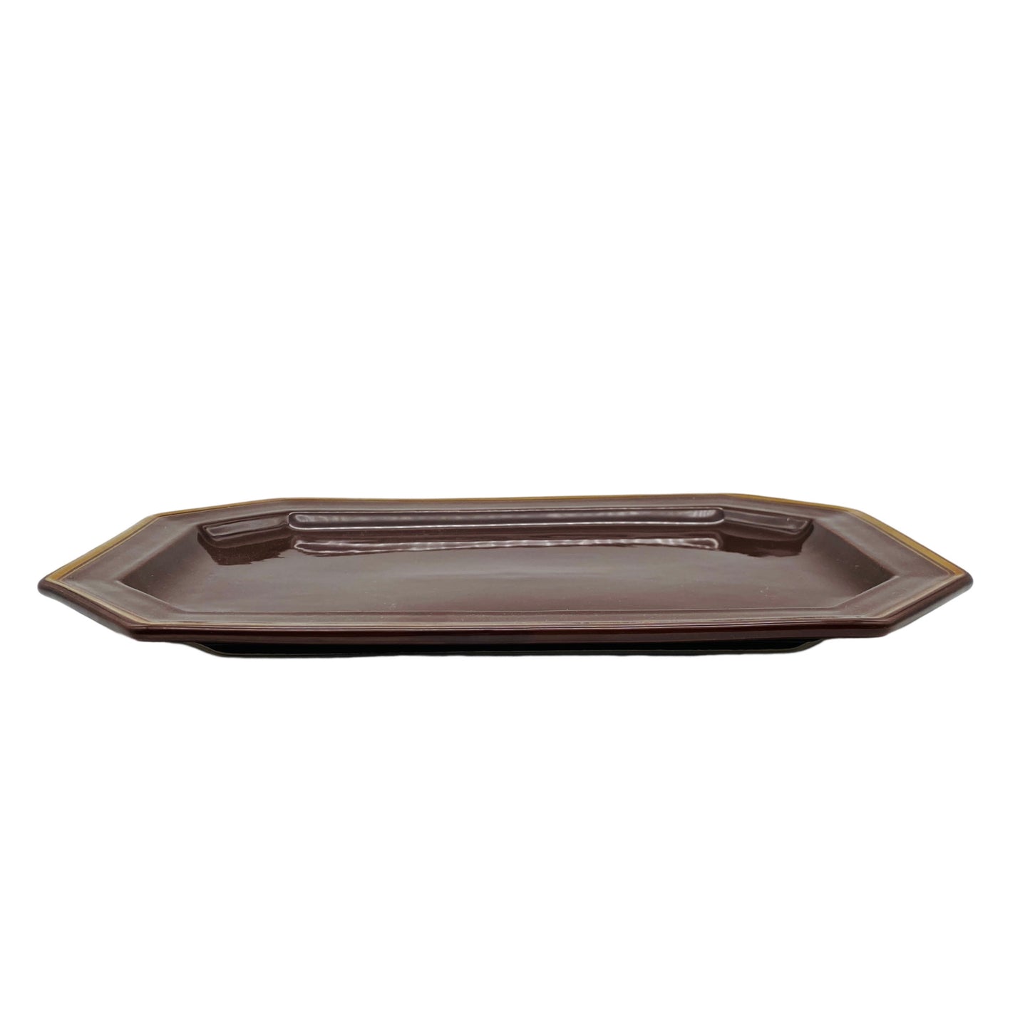 GALLO Leonardo Goldtopas Steingut Keramik Platte Schale braun Goldrand