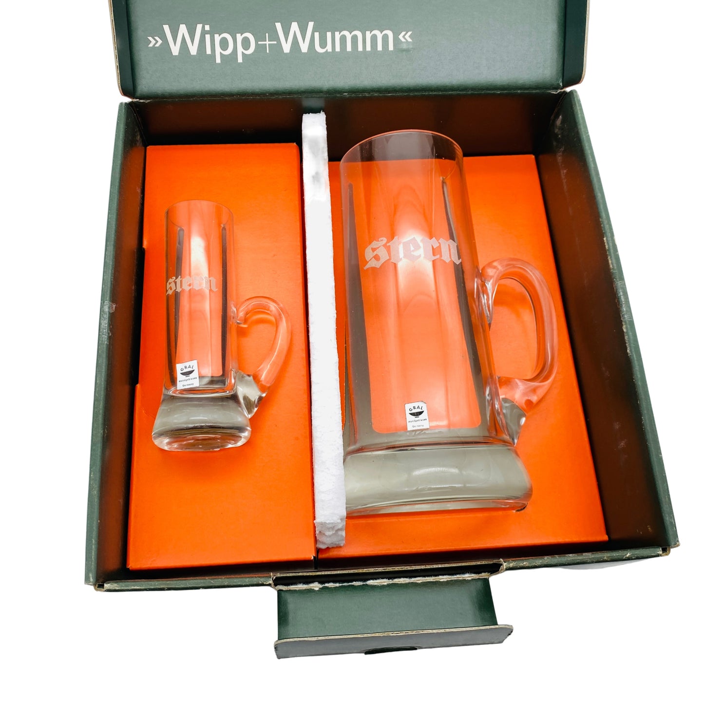 GRAL Glas Wipp und Wumm Schnapsglas Bierglas Gläser 60er 70er Vintage
