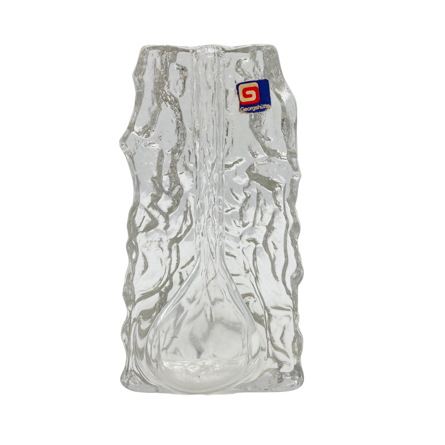 Georgshütte Vase Solifleur Glas Struktur 70er Vintage