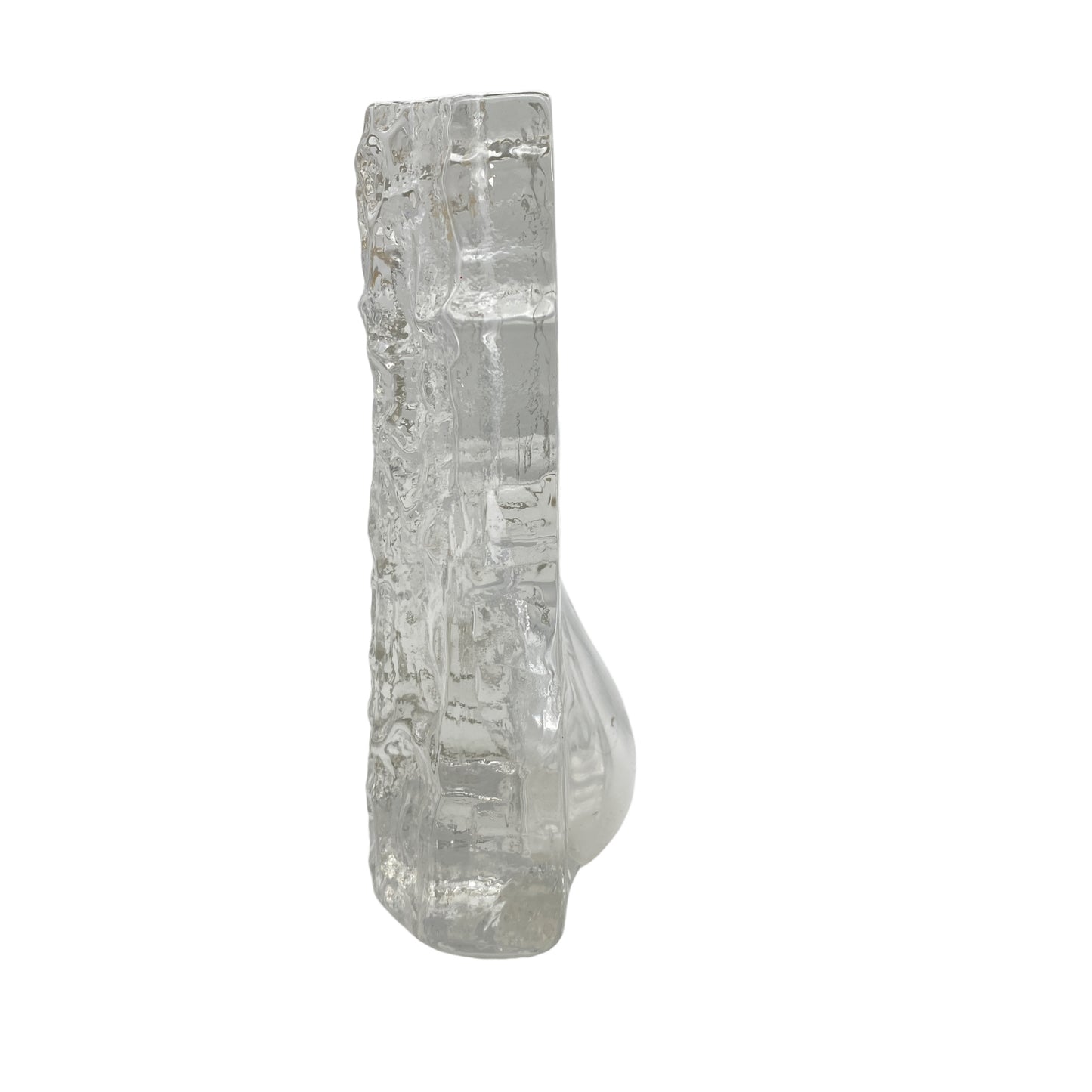 Georgshütte Vase Solifleur Glas Struktur 70er Vintage