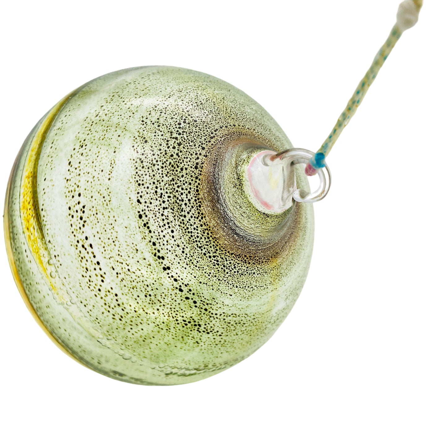 Glaskugeln grün Feinglas Vintage Dekoration mundgeblasen Glas