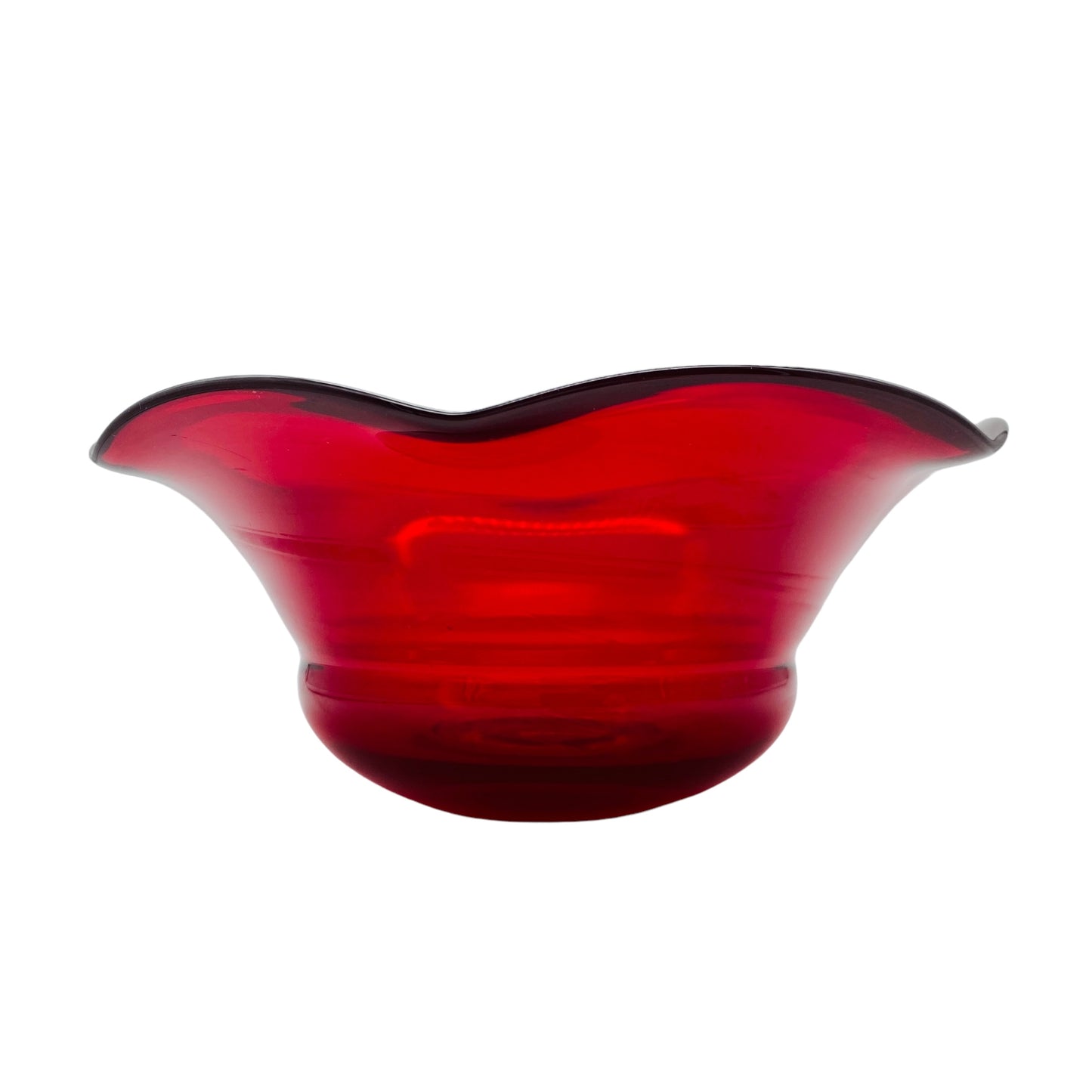 Glasschale Mid Century rot 60er 70er Jahre Vintage Glas