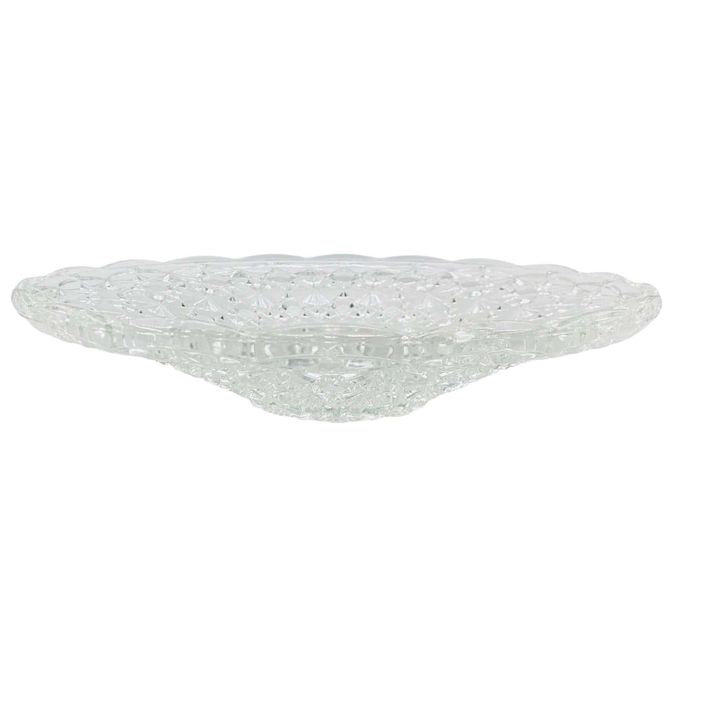Glasschale Obstschale Pressglas Sternen Dekor D 33 cm 70er 80er Jahre Frankreich