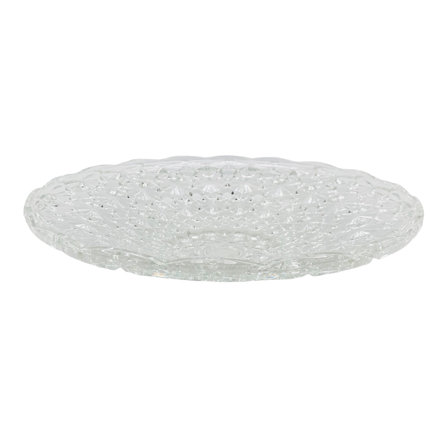 Glasschale Obstschale Pressglas Sternen Dekor D 33 cm 70er 80er Jahre Frankreich