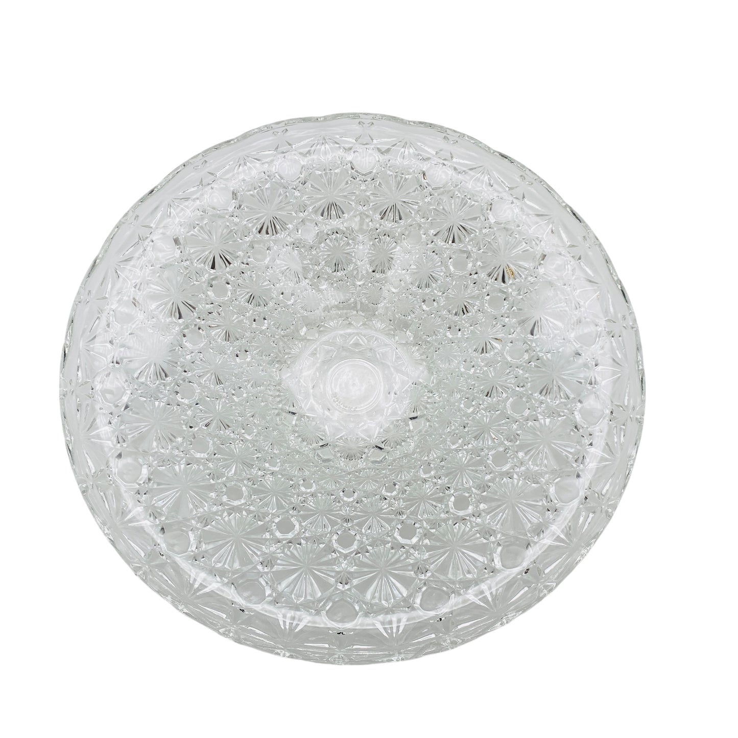 Glasschale Obstschale Pressglas Sternen Dekor D 33 cm 70er 80er Jahre