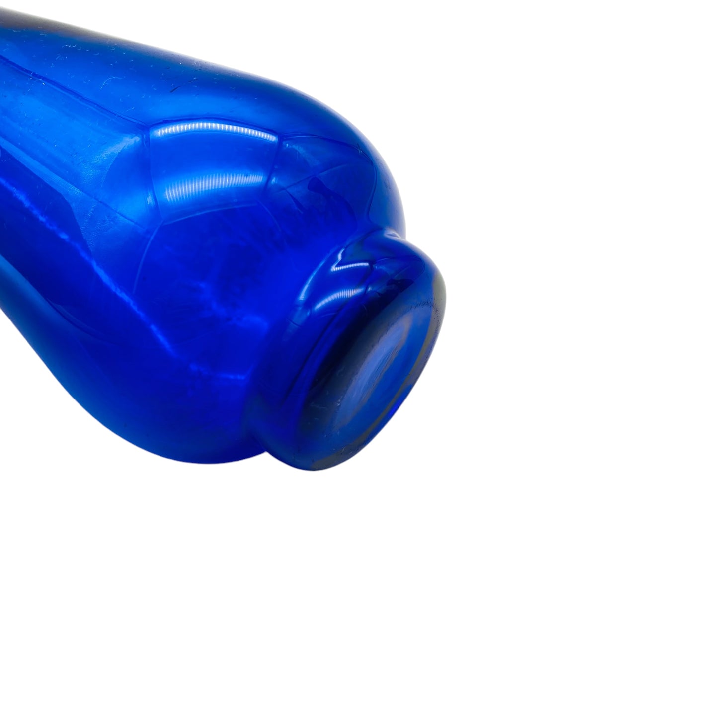 Glasvase blau 1960er 1970er Dekoration Glas Blumenvase