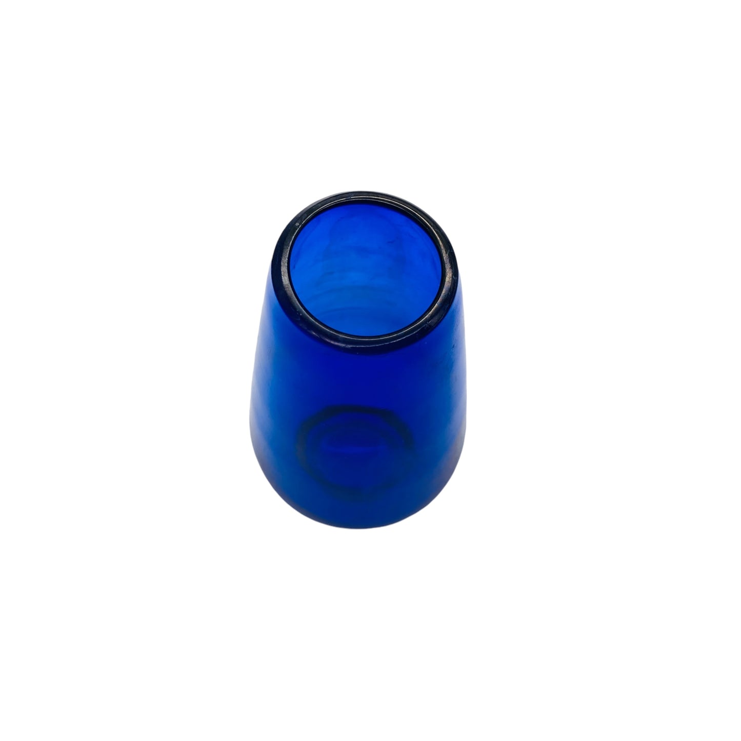 Glasvase blau 1960er 1970er Dekoration Glas Blumenvase