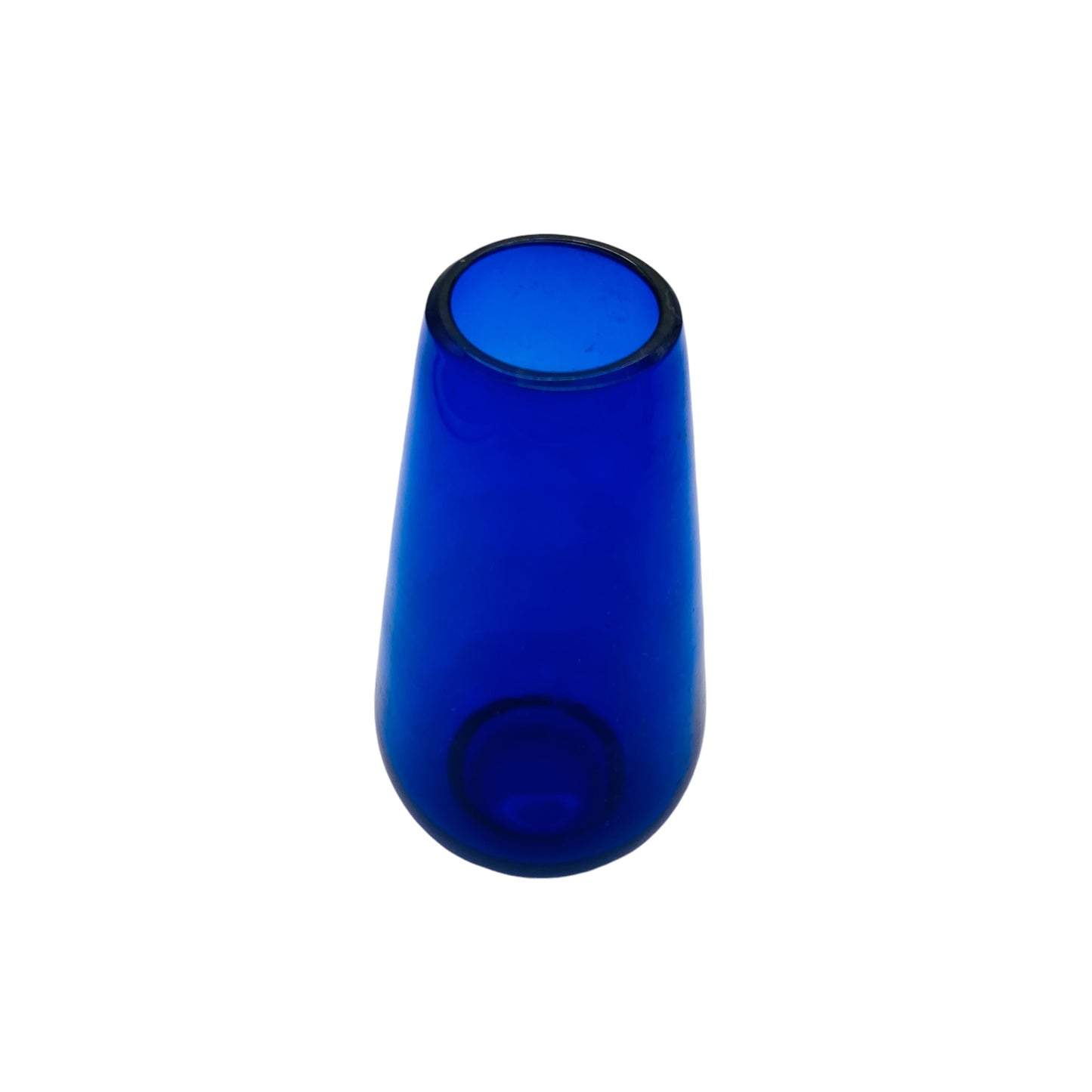 Glasvase blau 1960er 1970er Dekoration Glas Blumenvase
