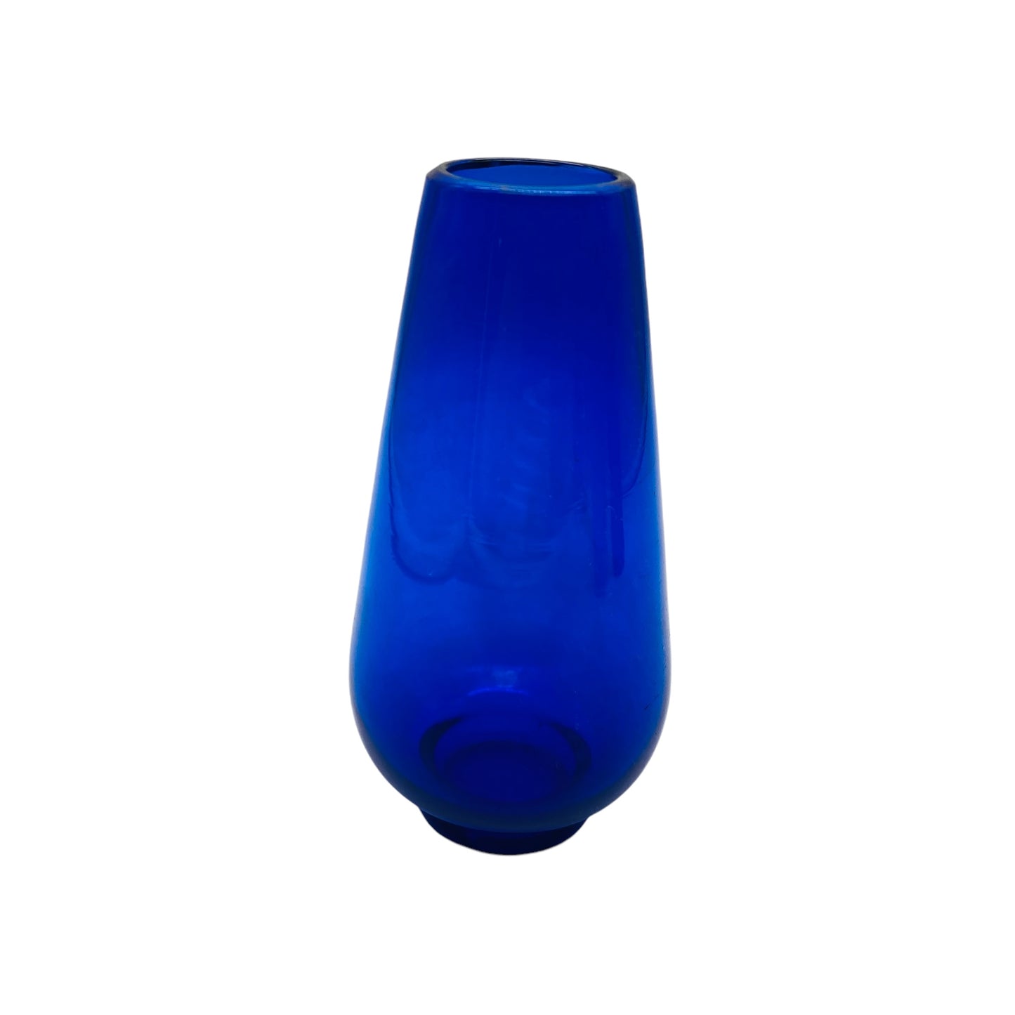 Glasvase blau 1960er 1970er Dekoration Glas Blumenvase
