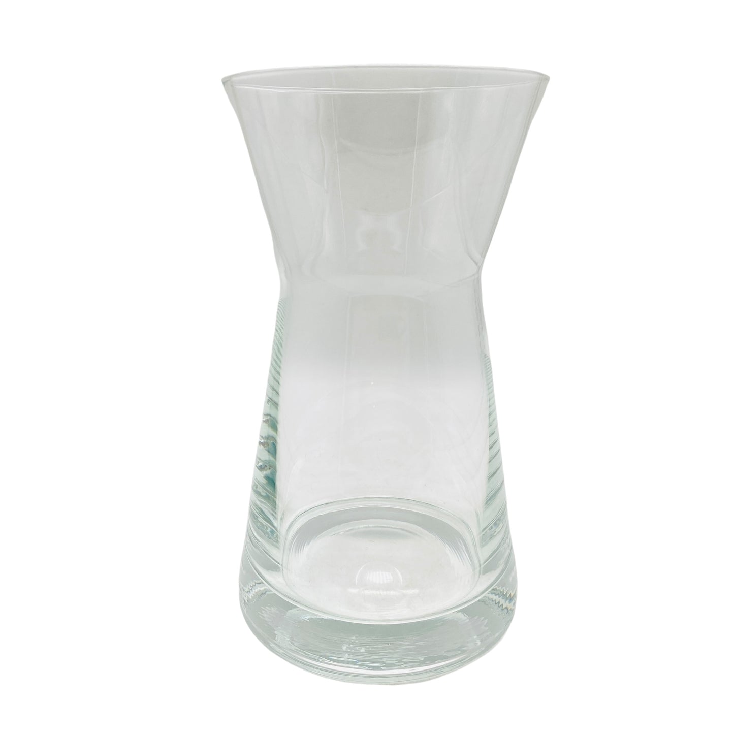 Große transparente Vintage Vase 70er 80er Jahre dicker Glasboden