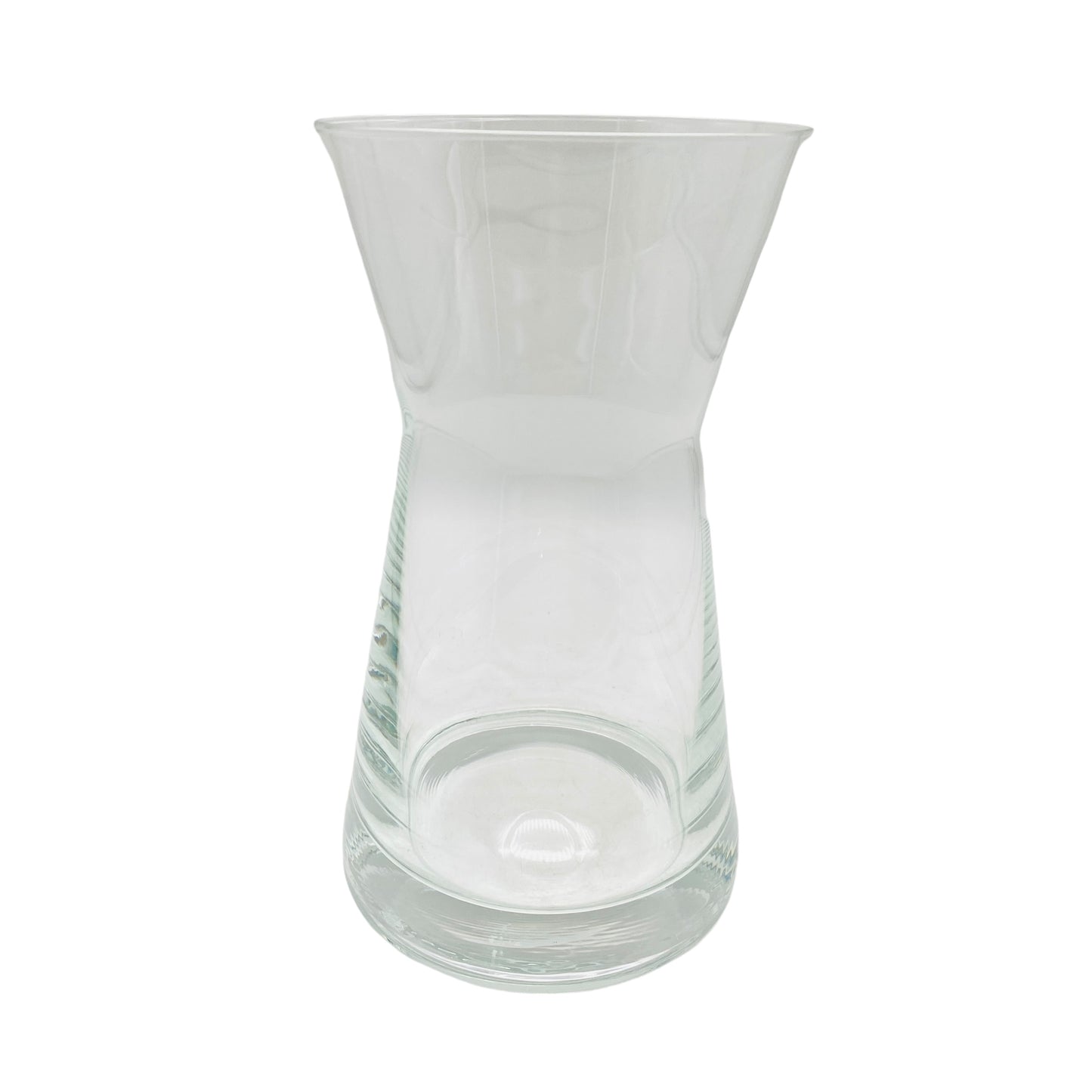 Große transparente Vintage Vase 70er 80er Jahre dicker Glasboden