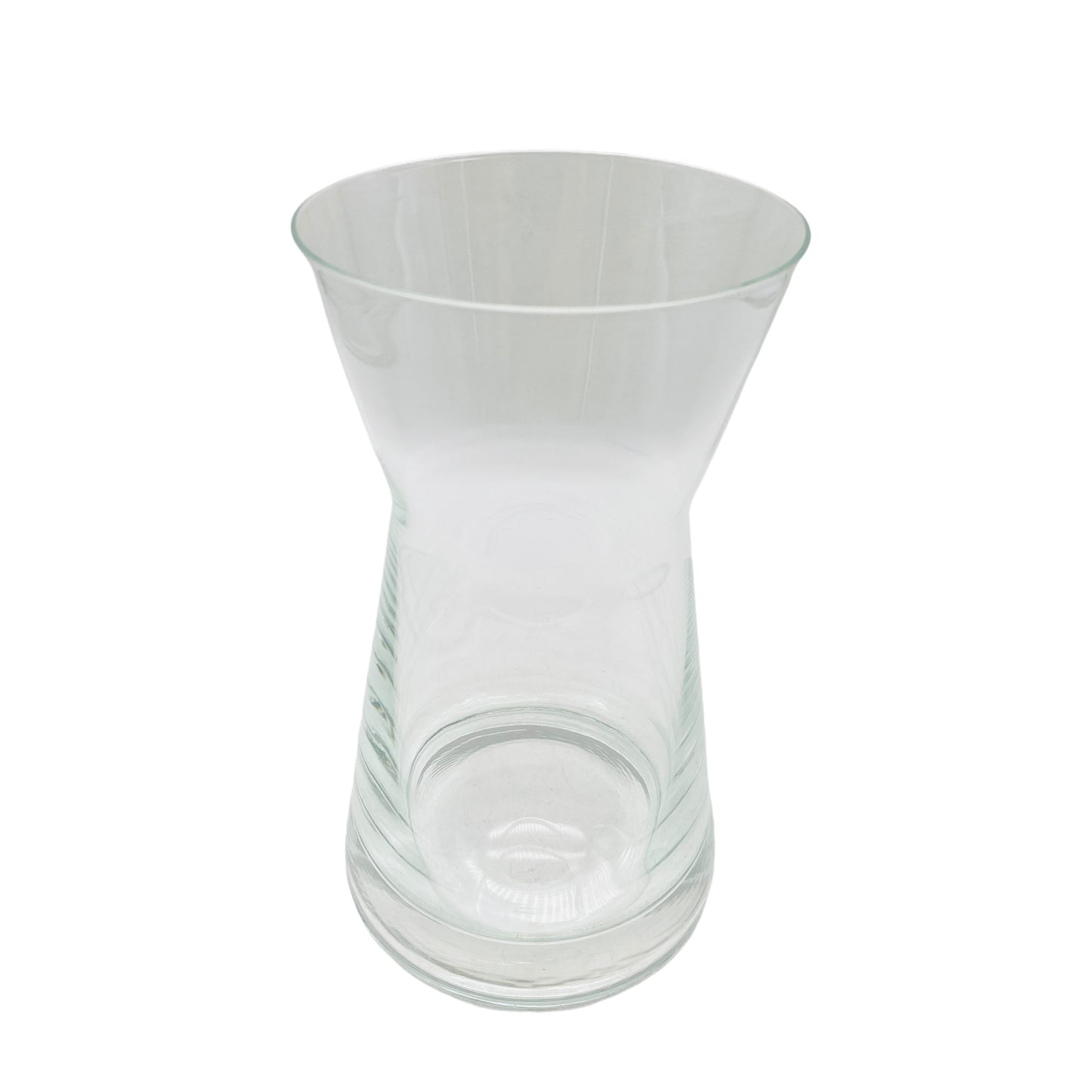 Große transparente Vintage Vase 70er 80er Jahre dicker Glasboden