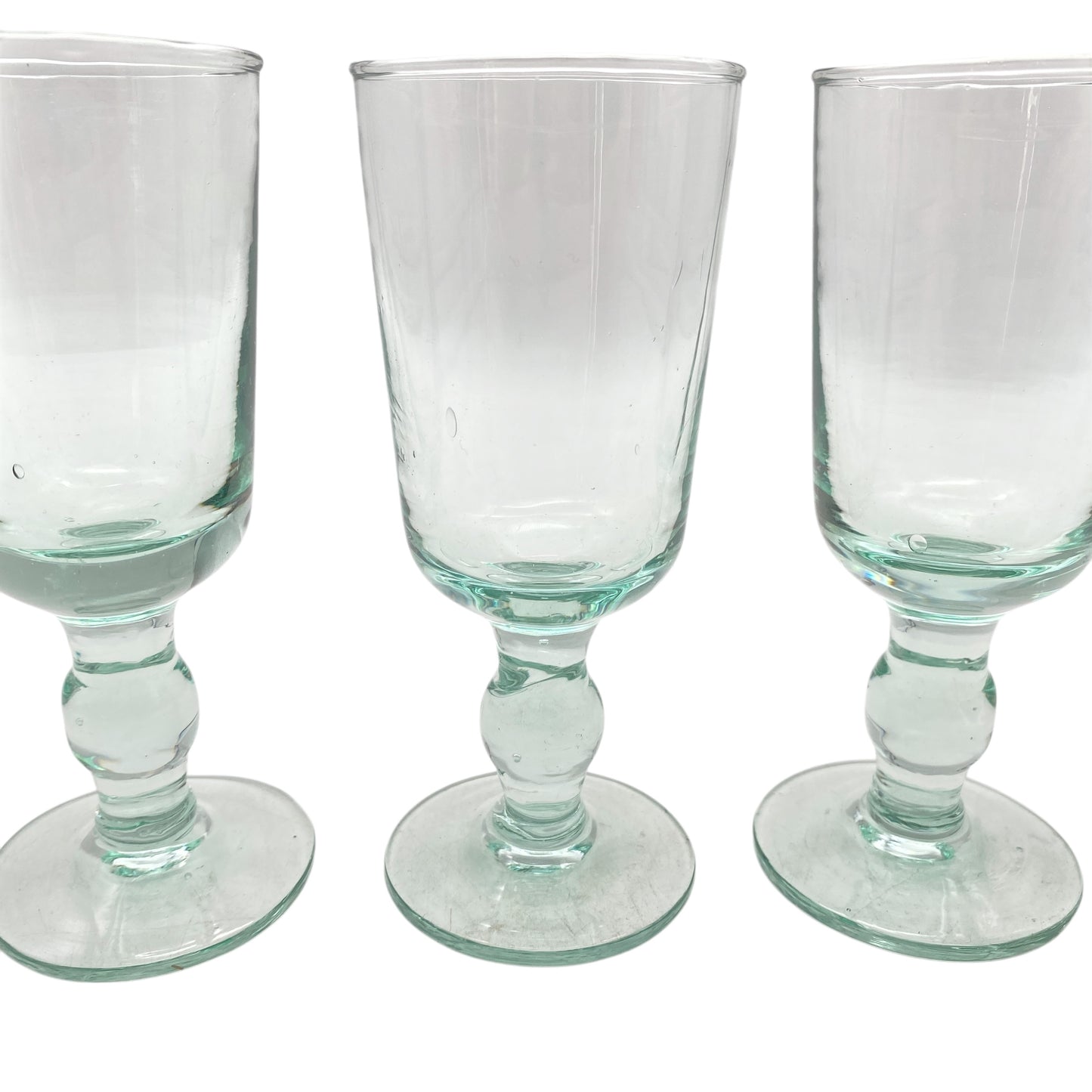 Grünliche Likörgläser Schnapsgläser grün 3er Set Vintage Design Glas
