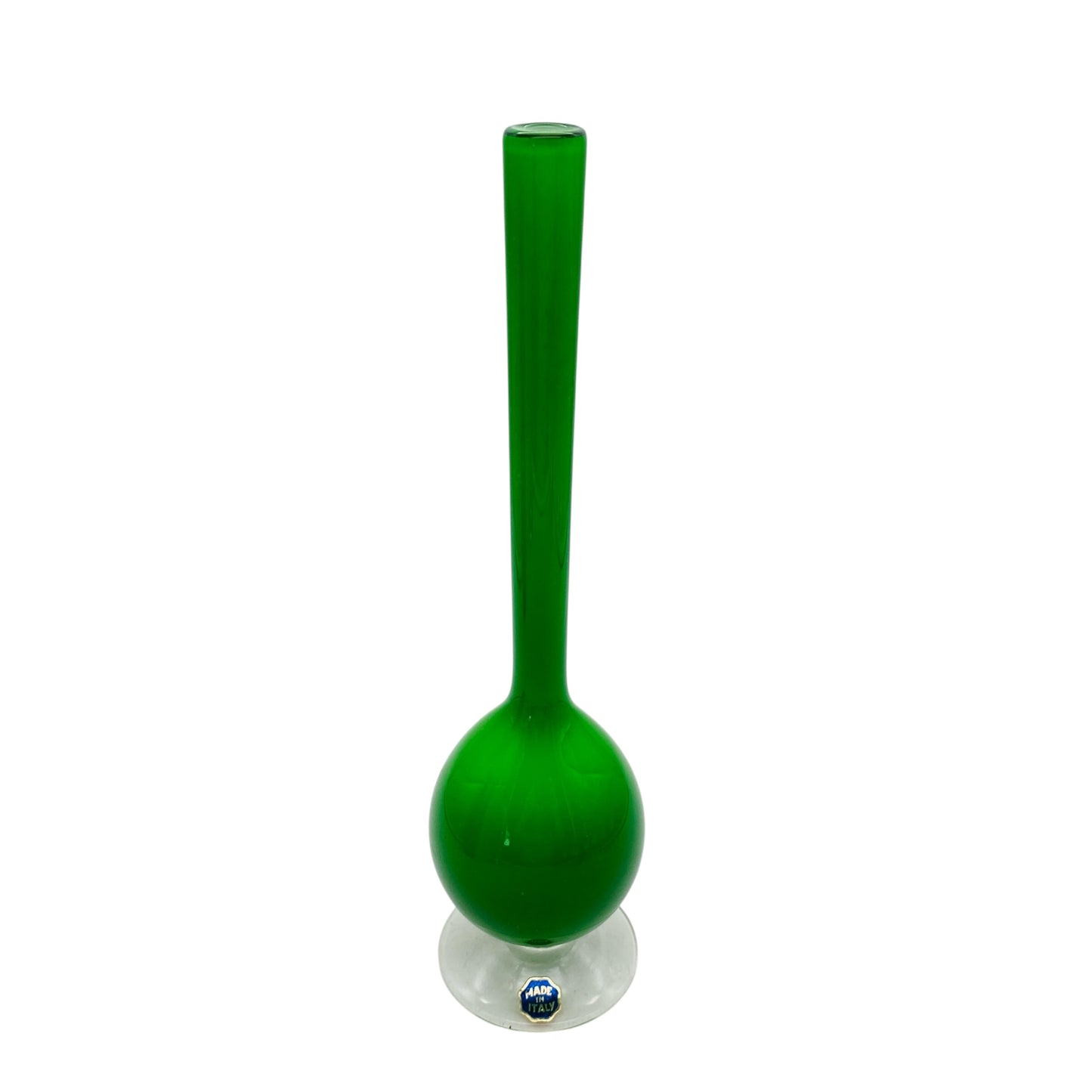 Grüne Vase Mitte des Jahrhunderts aus Italien Vintage Glas Dekoration 60er 70er