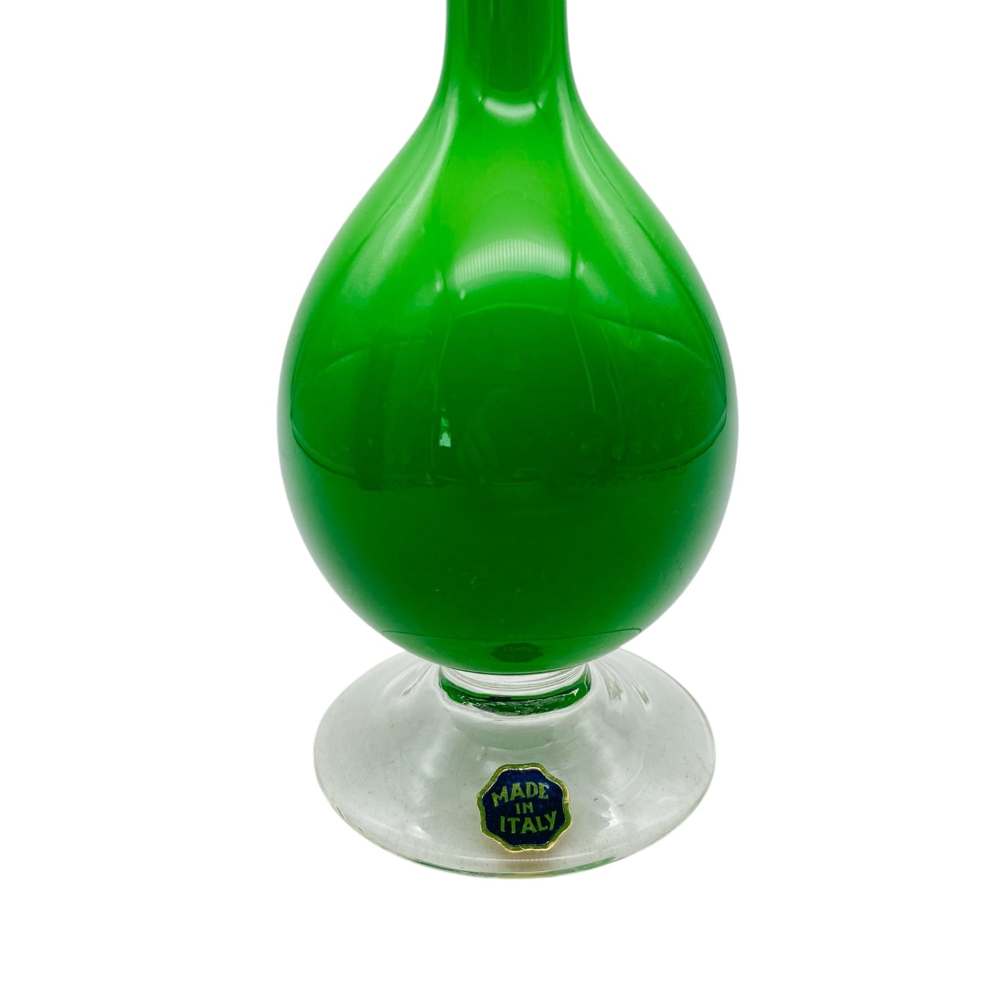 Grüne Vase Mitte des Jahrhunderts aus Italien Vintage Glas Dekoration 60er 70er