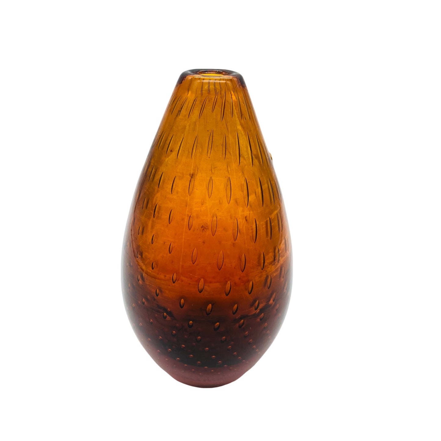 HIRSCHBERG Vase braun Luftblasen Blasen 50er 60er 70er Vintage