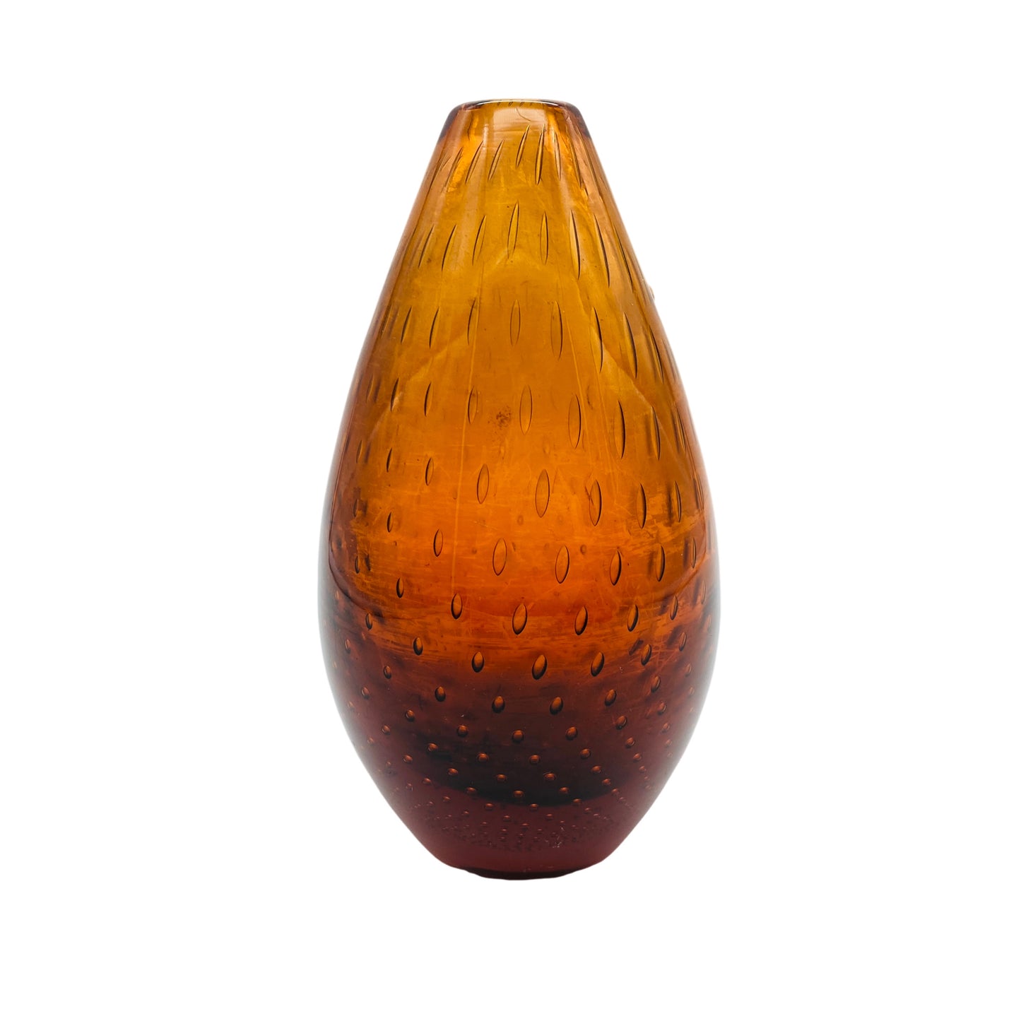 HIRSCHBERG Vase braun Luftblasen Blasen 50er 60er 70er Vintage