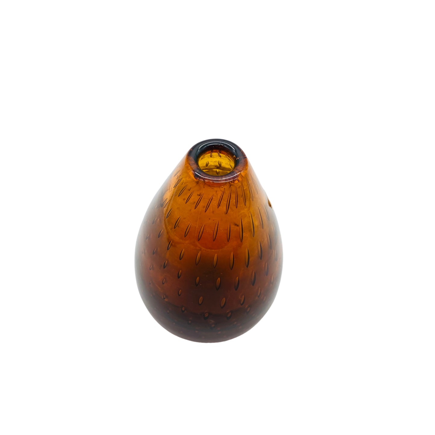 HIRSCHBERG Vase braun Luftblasen Blasen 50er 60er 70er Vintage