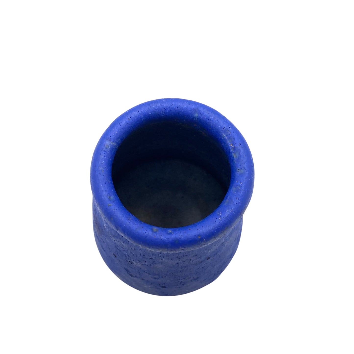 HOY Keramik Vase blau Fat Lava matt 1960er 1970er Jahre Dekoration