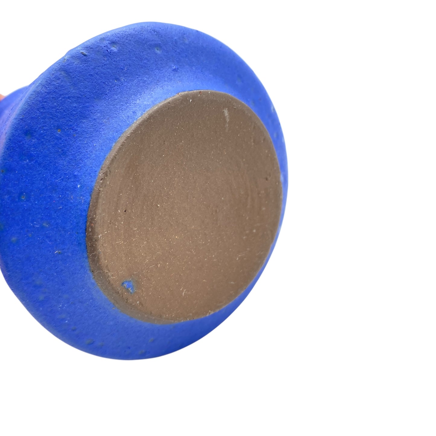 HOY Keramik Vase blau Fat Lava matt 1960er 1970er Jahre Dekoration