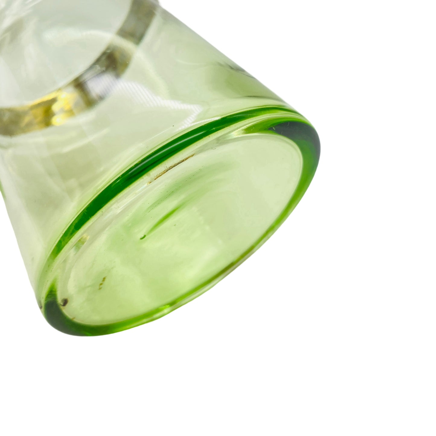 Karaffe grün Gold Flasche Glas 60er 70er Mid Century modern