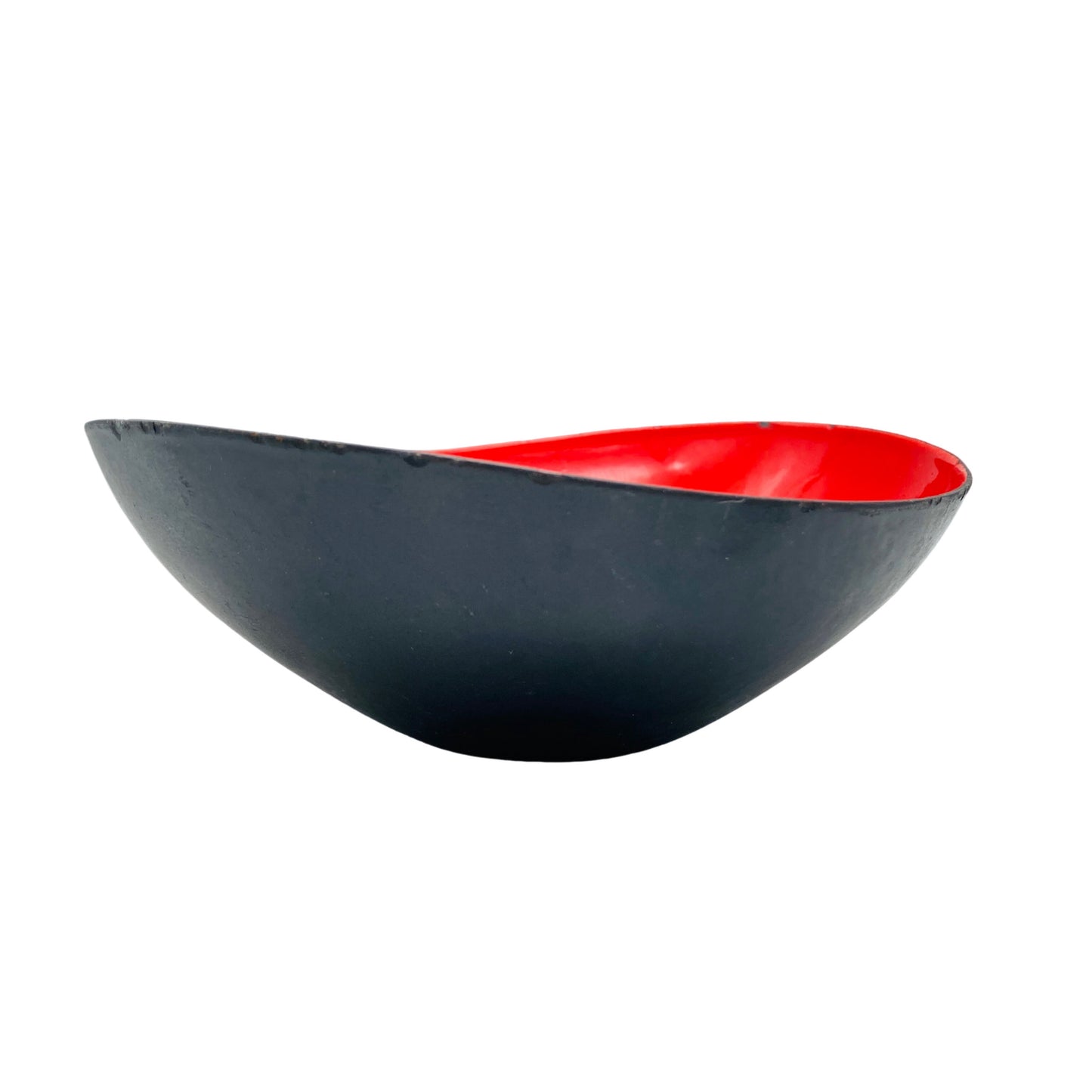 Herbert Krenchel Schale Emaille rot schwarz für Torben Orskov Dänemark Vintage