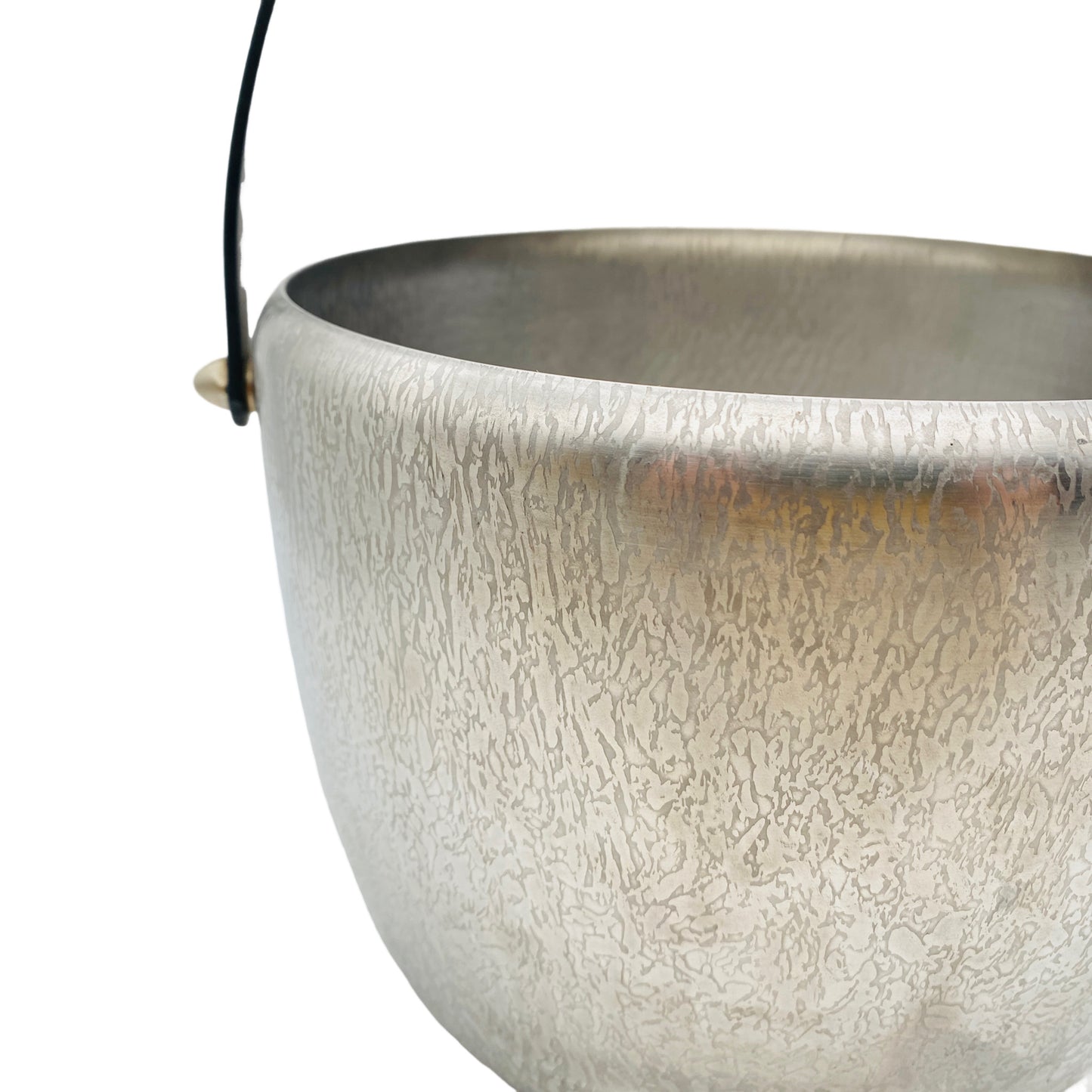 Vintage Topf Edelstahl für Feuerzangenbowle oder Fondue Struktur Design 60er 70er