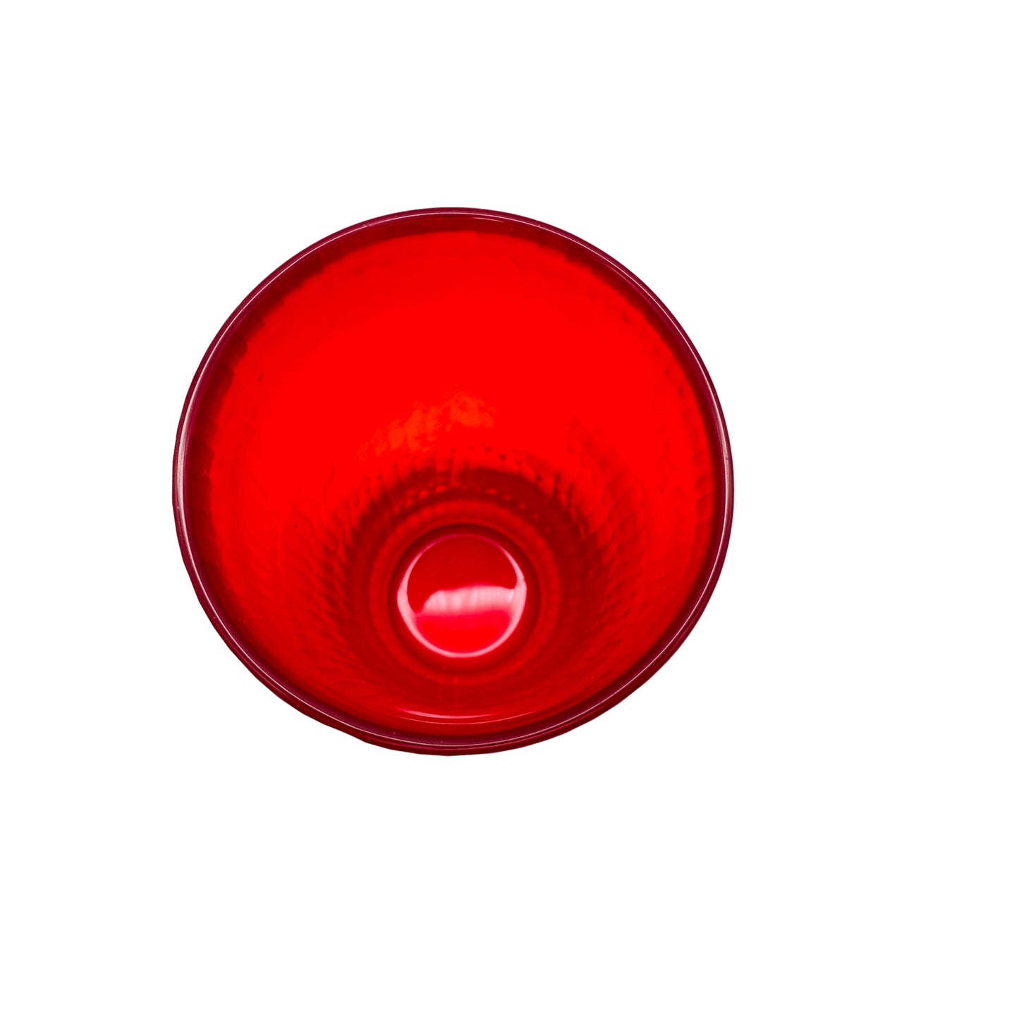 Bechervase rot beschliffen Strukturoptik Vintage 70er 80er Vase Glas