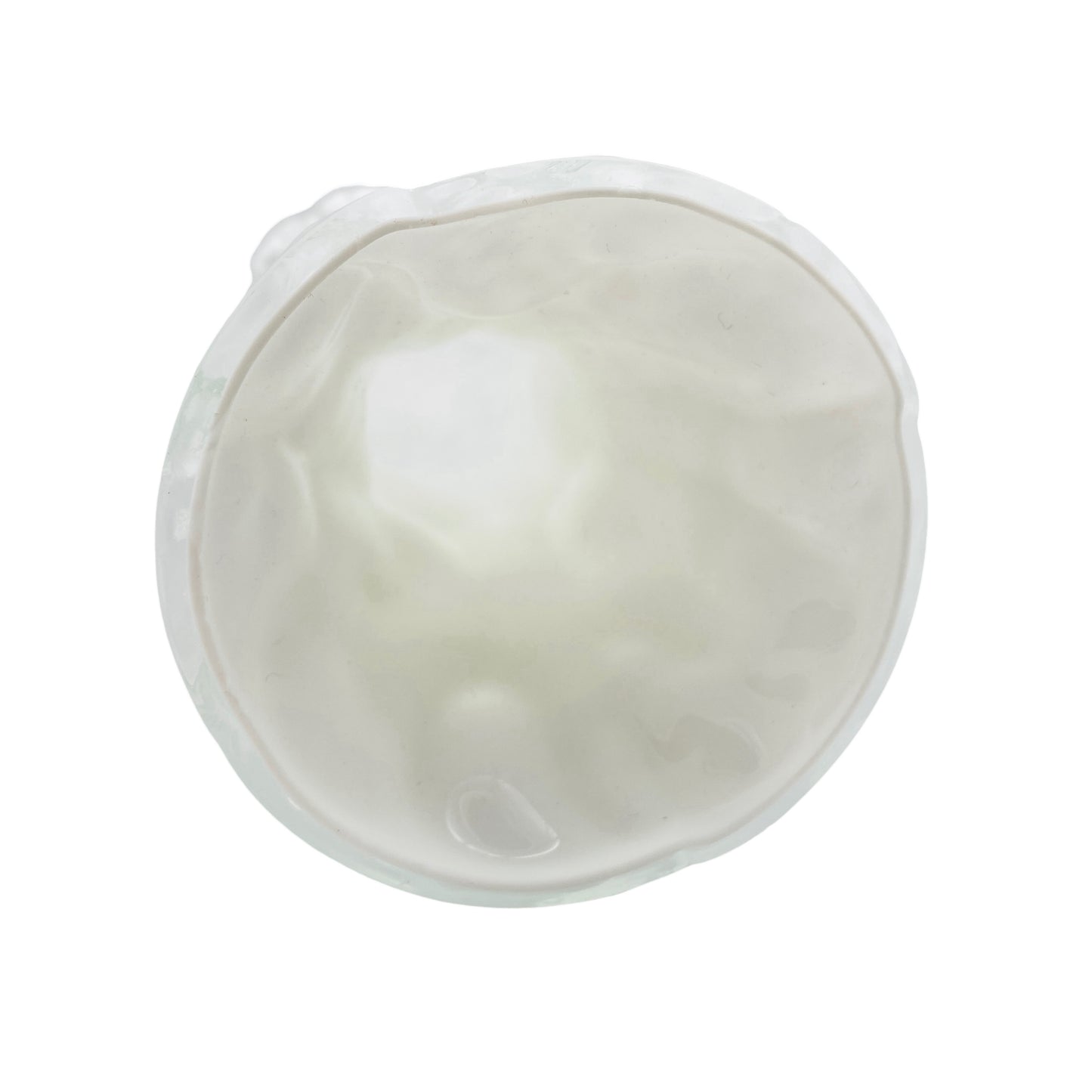 Ingrid Glas Vase Überfang weiß transparent Borken Struktur 60er 70er