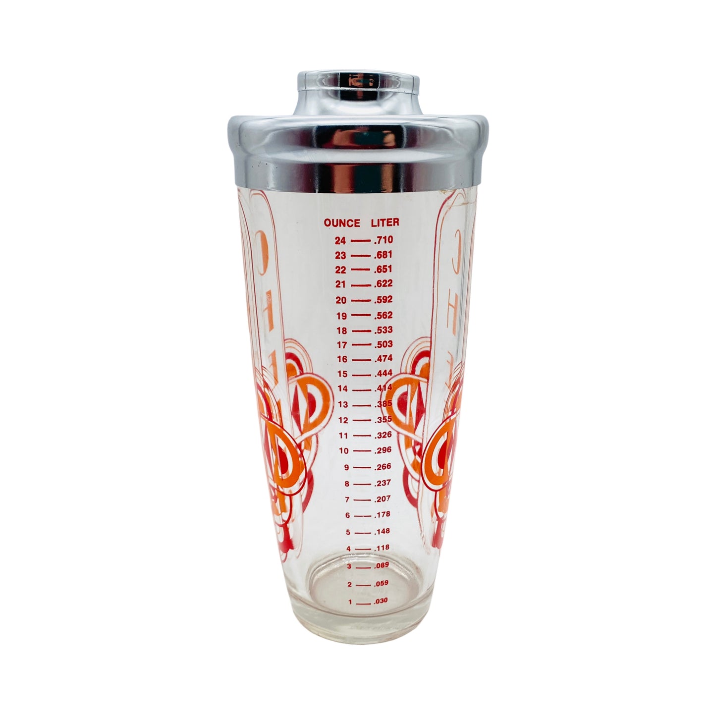 Cocktailshaker Glas Cheers orange rot USA Bar Zubehör Shaker