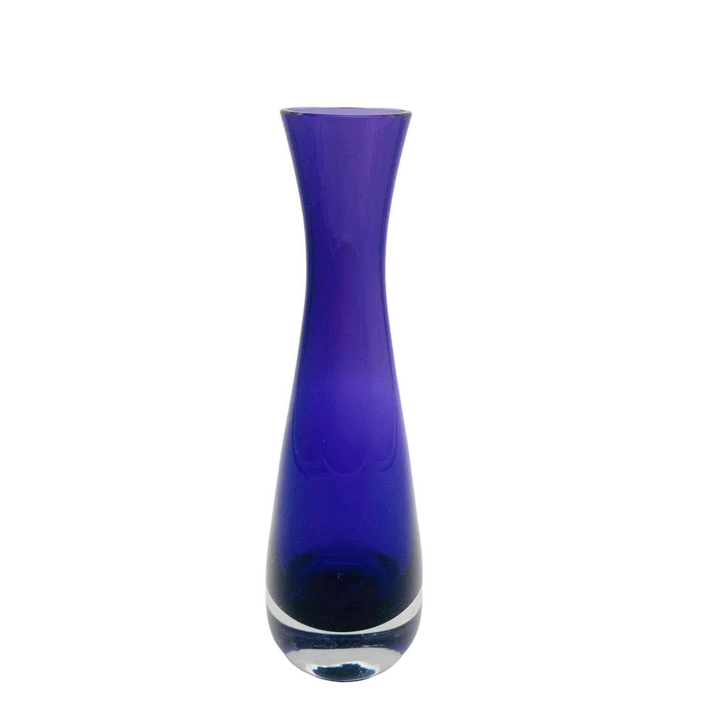 Vintage Vase lila Glas 60er 70er transparenter Stand Mid Century Dekoration