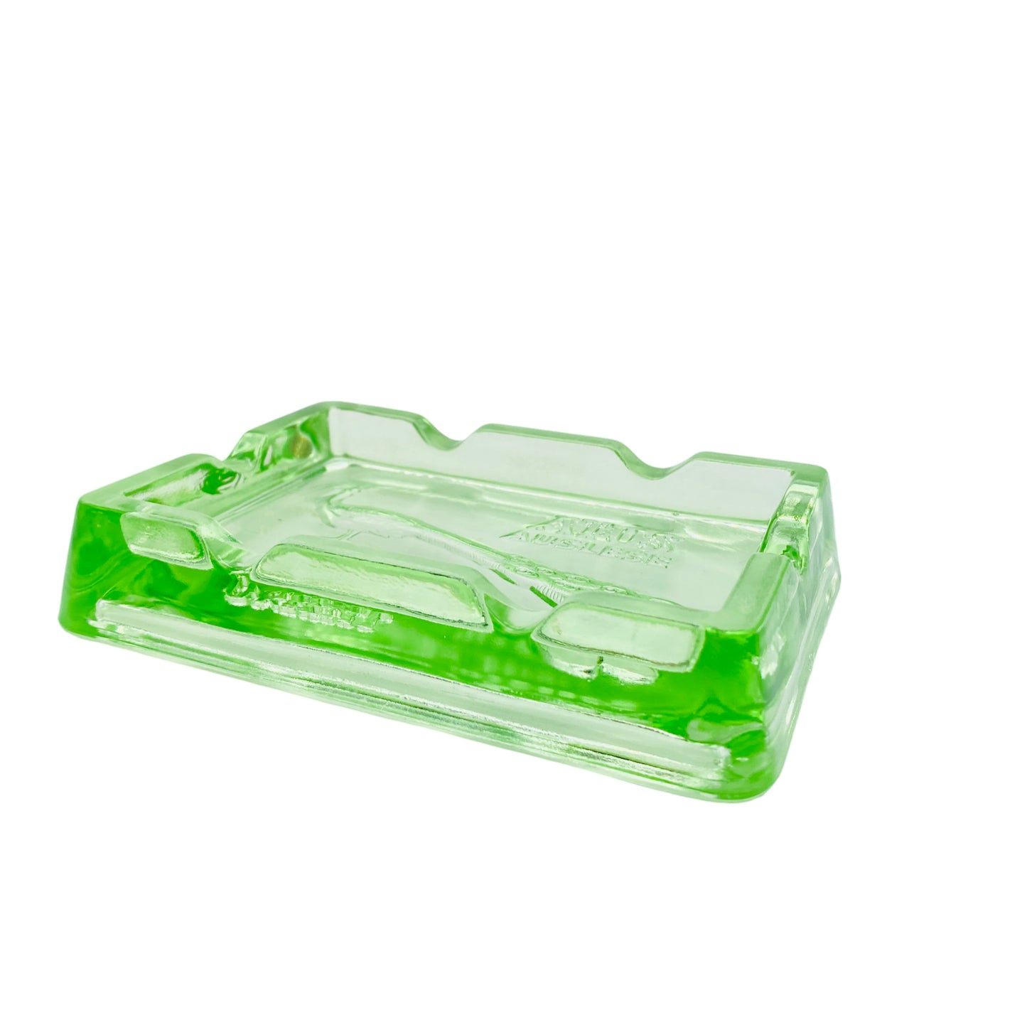 Atos Auslese Orient Aschenbecher Glas grün Ascher Pfau Pressglas