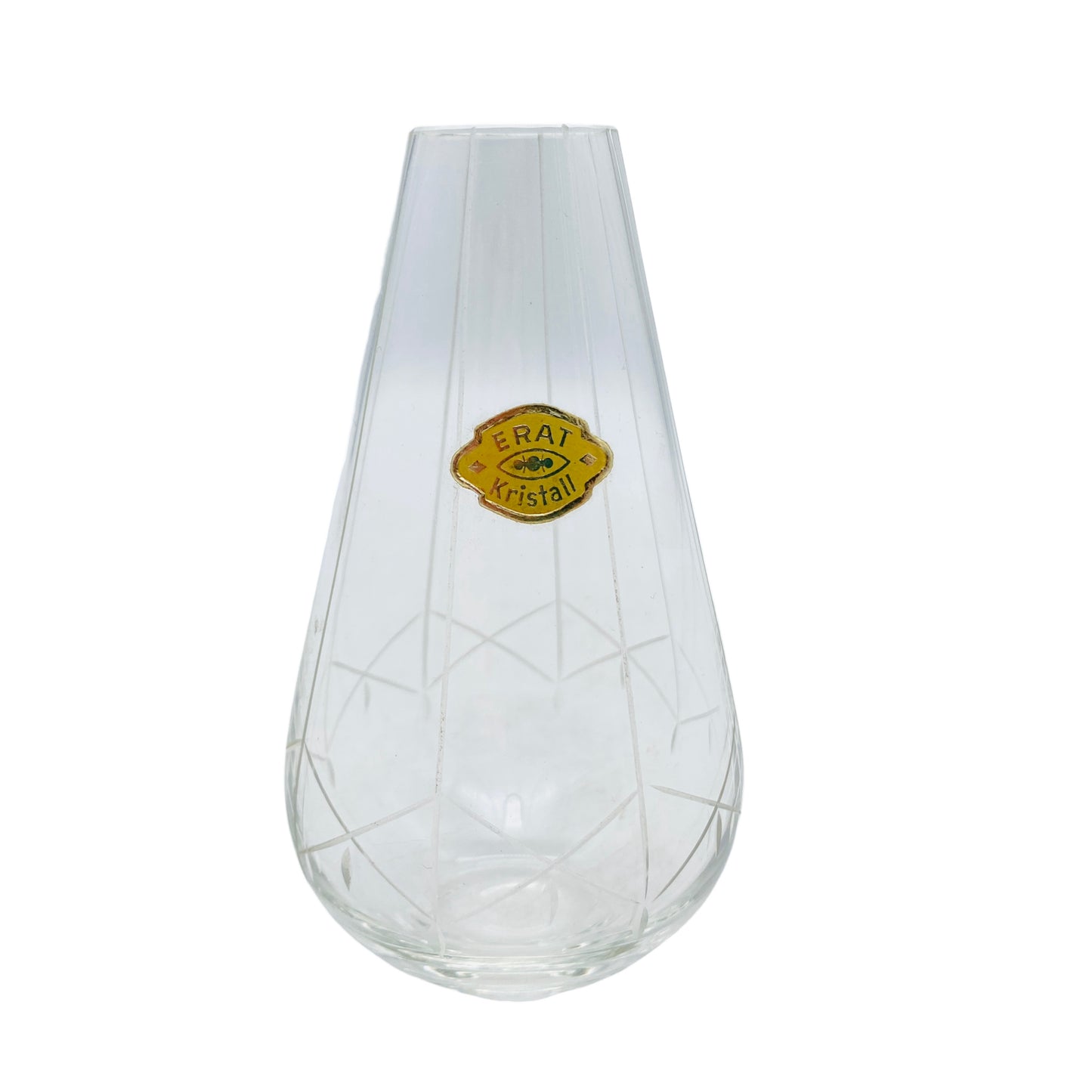 Erat Kristall Vase Glas beschliffen 50er 60er Mid Century Lounge