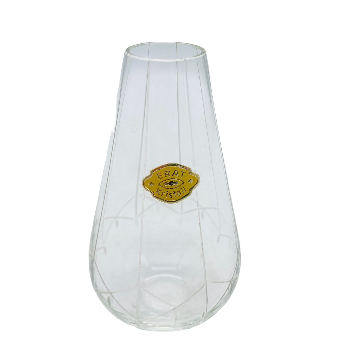Erat Kristall Vase Glas beschliffen 50er 60er Mid Century Lounge