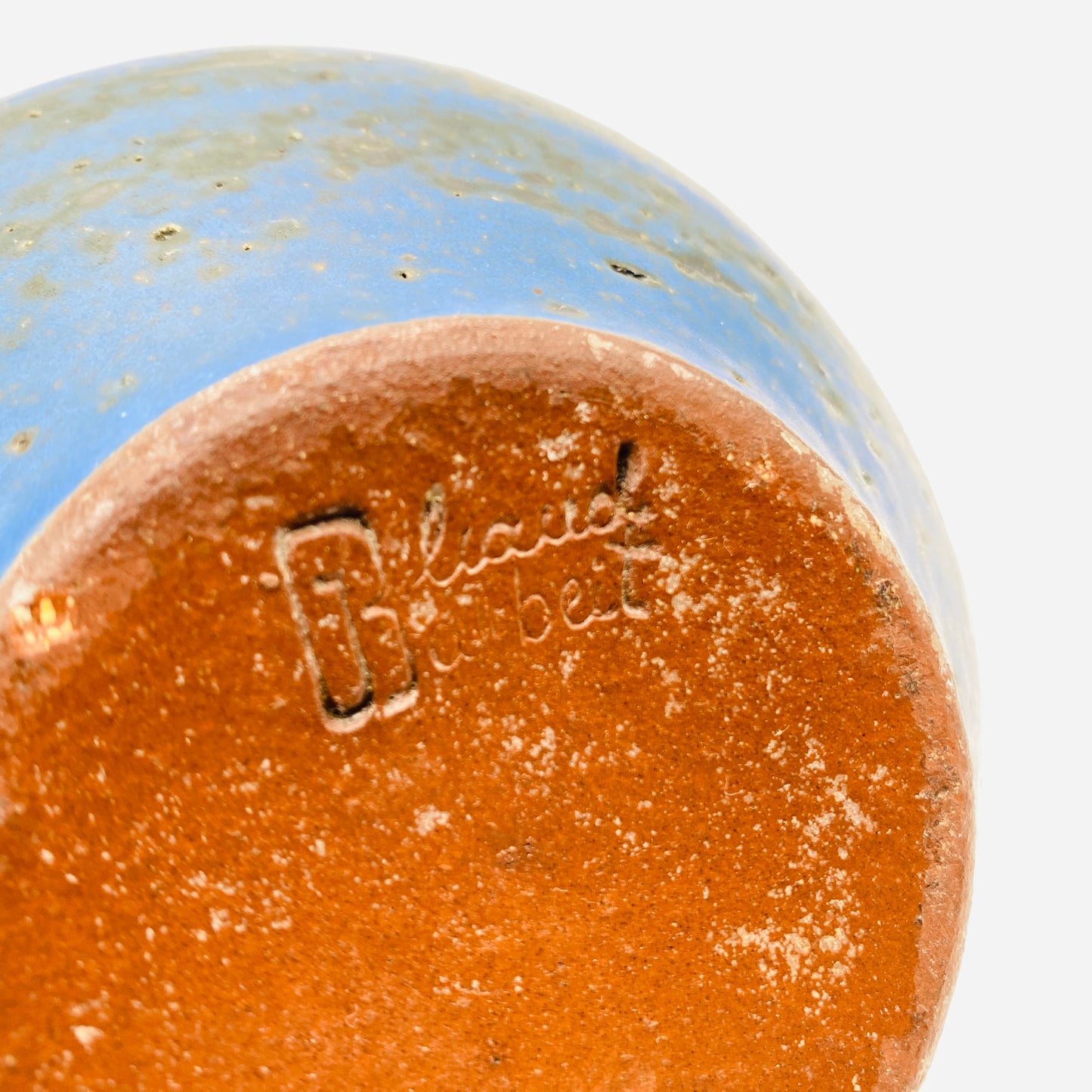 Keramik Vase signiert GB blau Fat Lava 50er 60er 70er Mid Century Deko