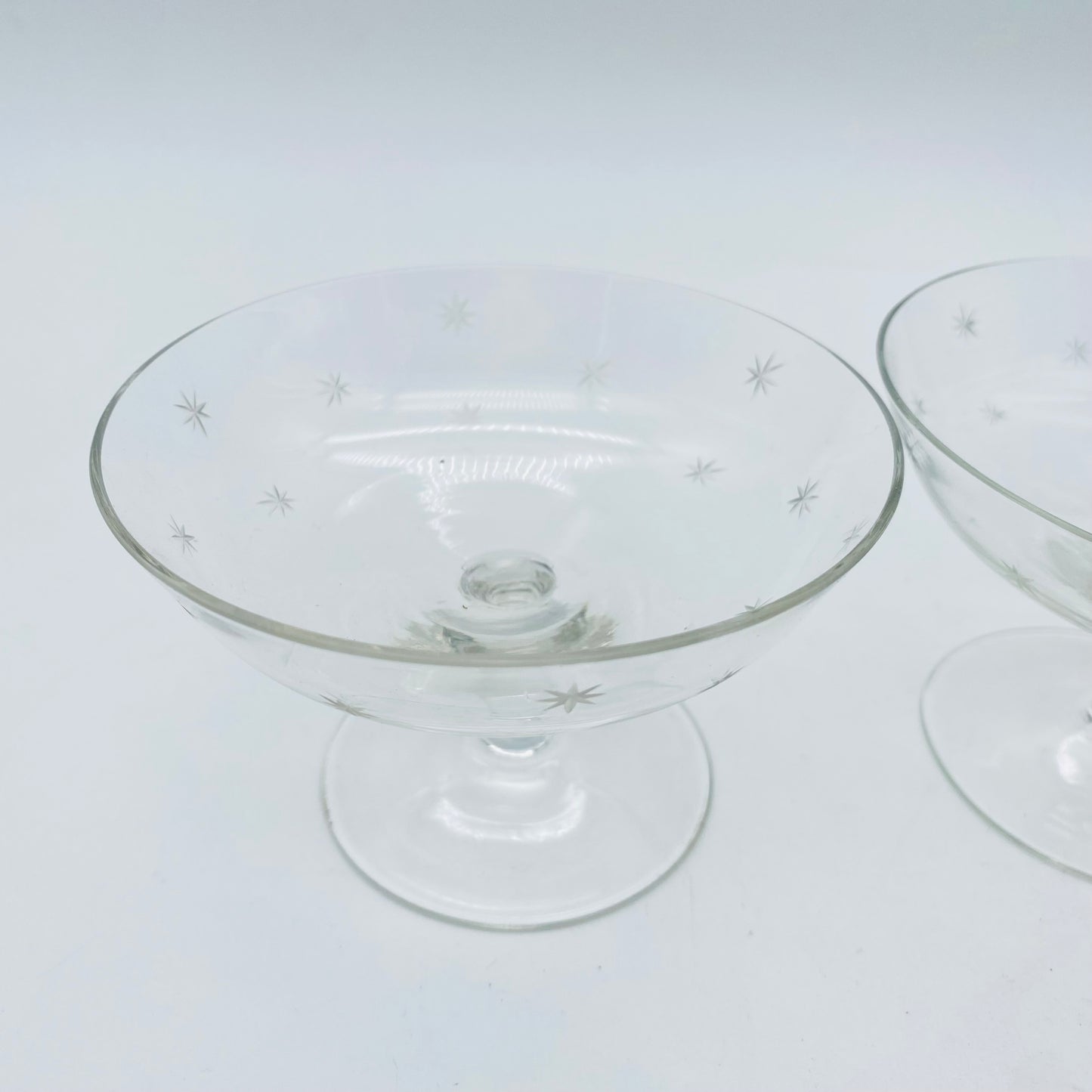 Likörschalen Set Gläser beschliffen Sterne 50er 60er Jahre Mid Century