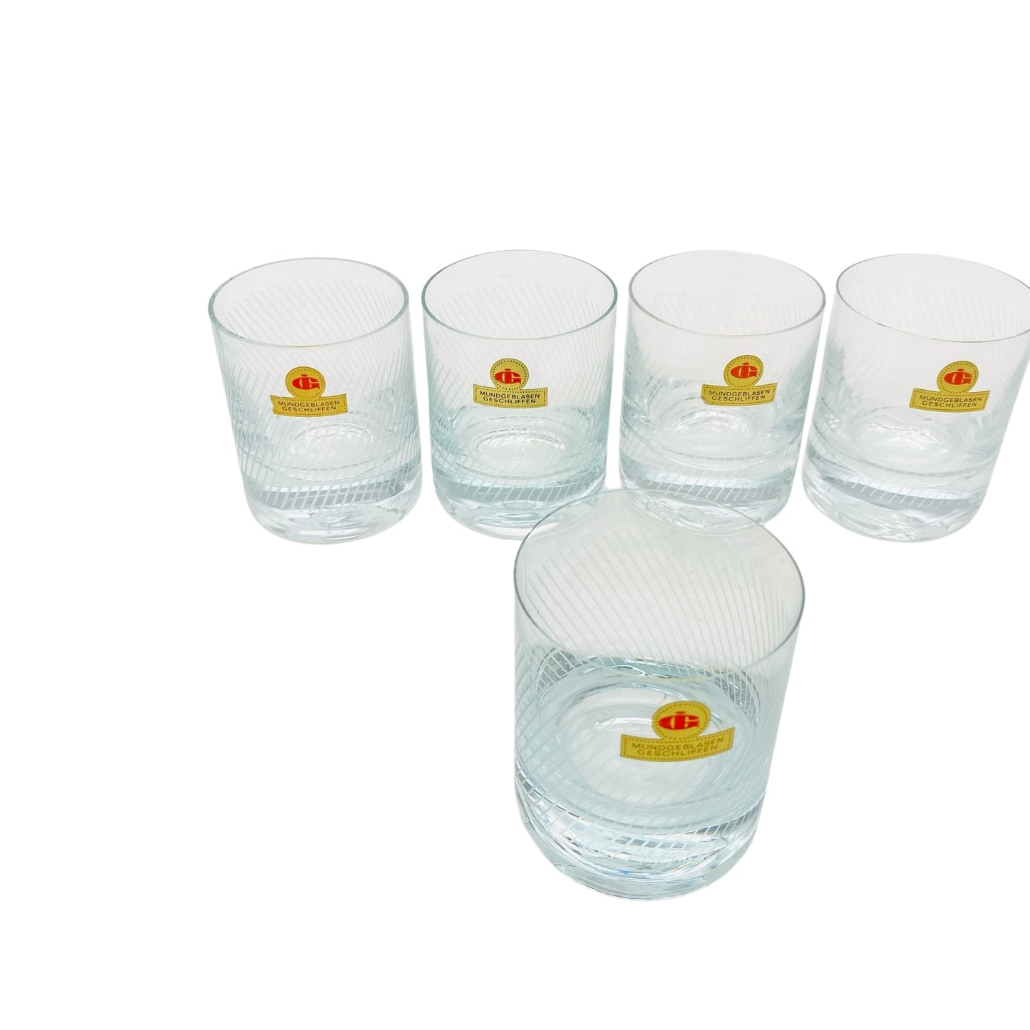 INGRID 5er Set Trinkgläser Wassergläser beschliffen Whiskygläser 70er Vintage Gläser